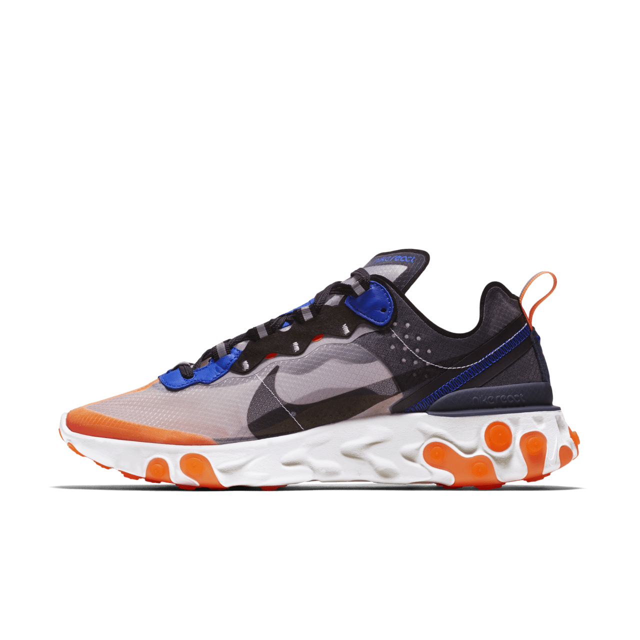 Nike react element 87 dark grey photo blue on feet best sale