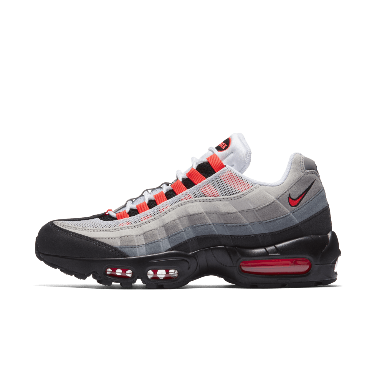 NIKE 95 White Neutral Grey Solar Red 609048 106 AM95 Nike SNKRS