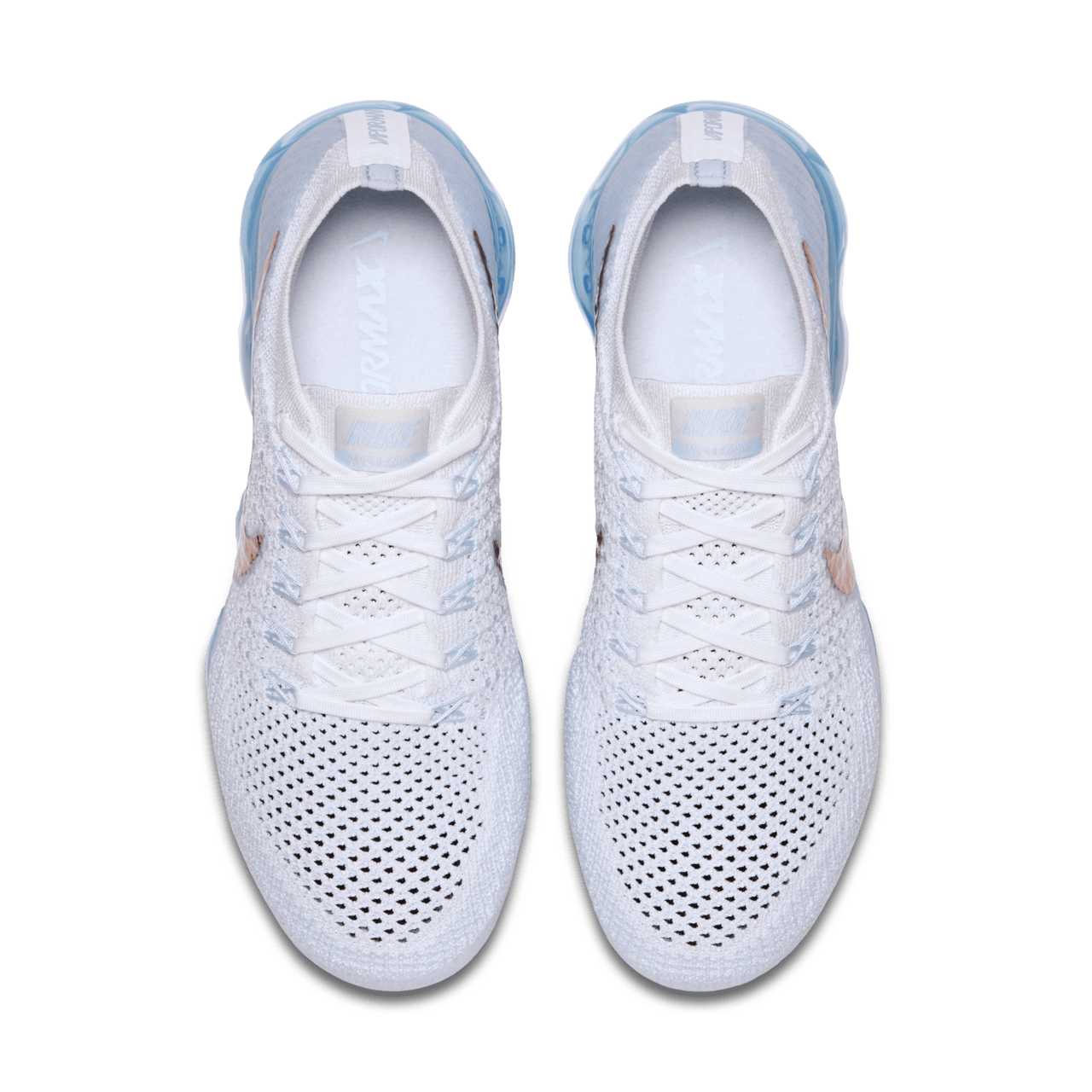 Nike vapormax flyknit blue and white best sale