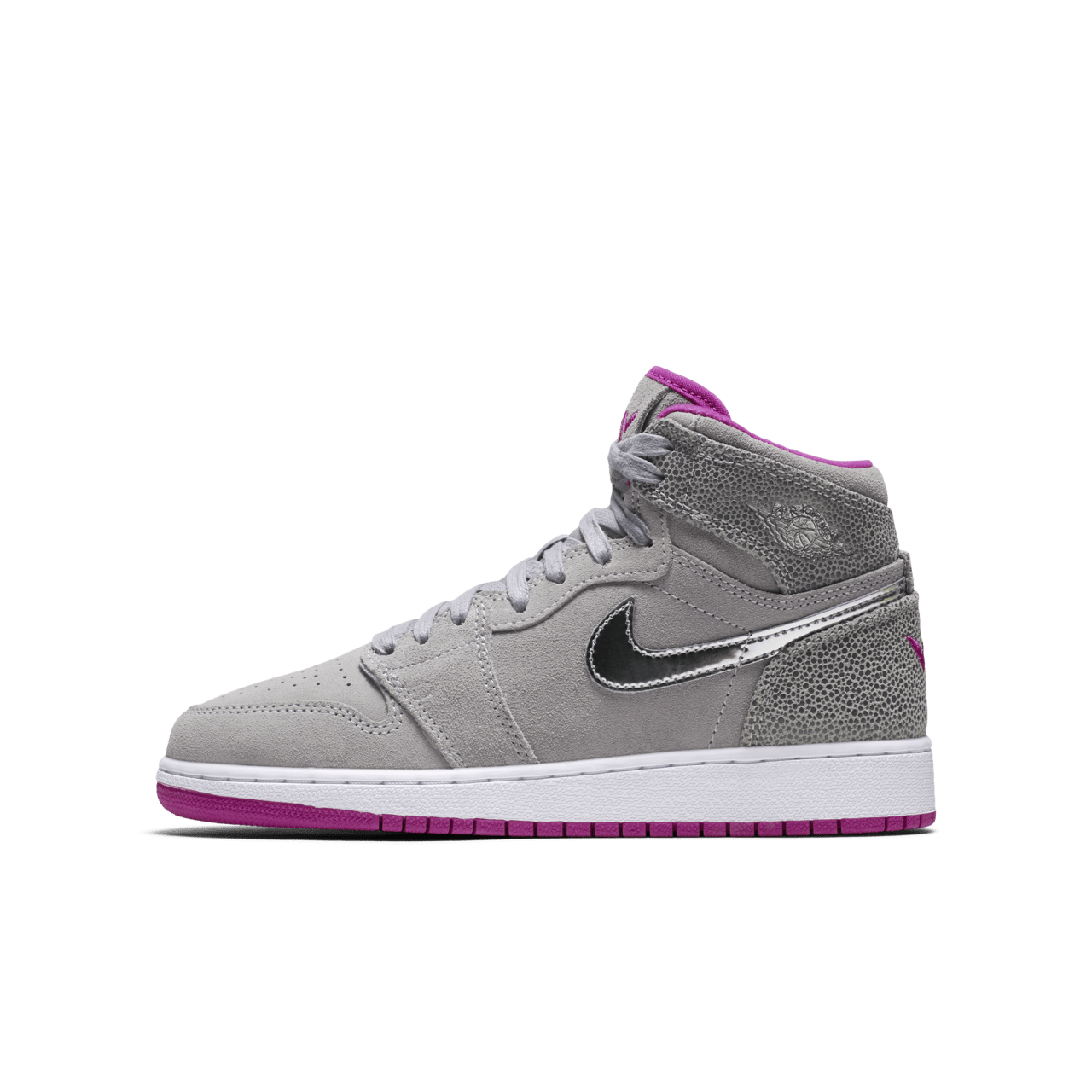 Girls Air Jordan 1 Retro High Wolf Grey Fuchsia Flash Release Date. Nike SNKRS