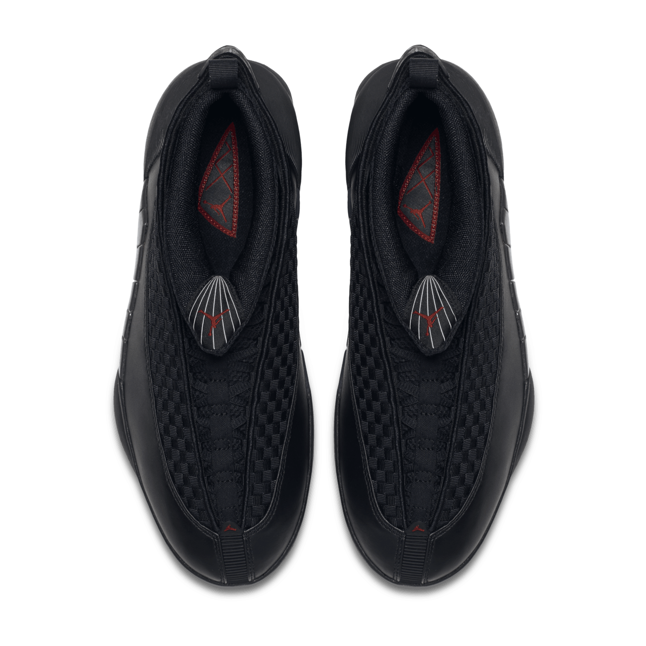 Black and red jordan 15 on sale