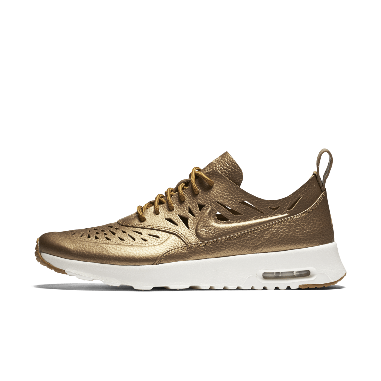 Nike air max thea trainers in white and gold online