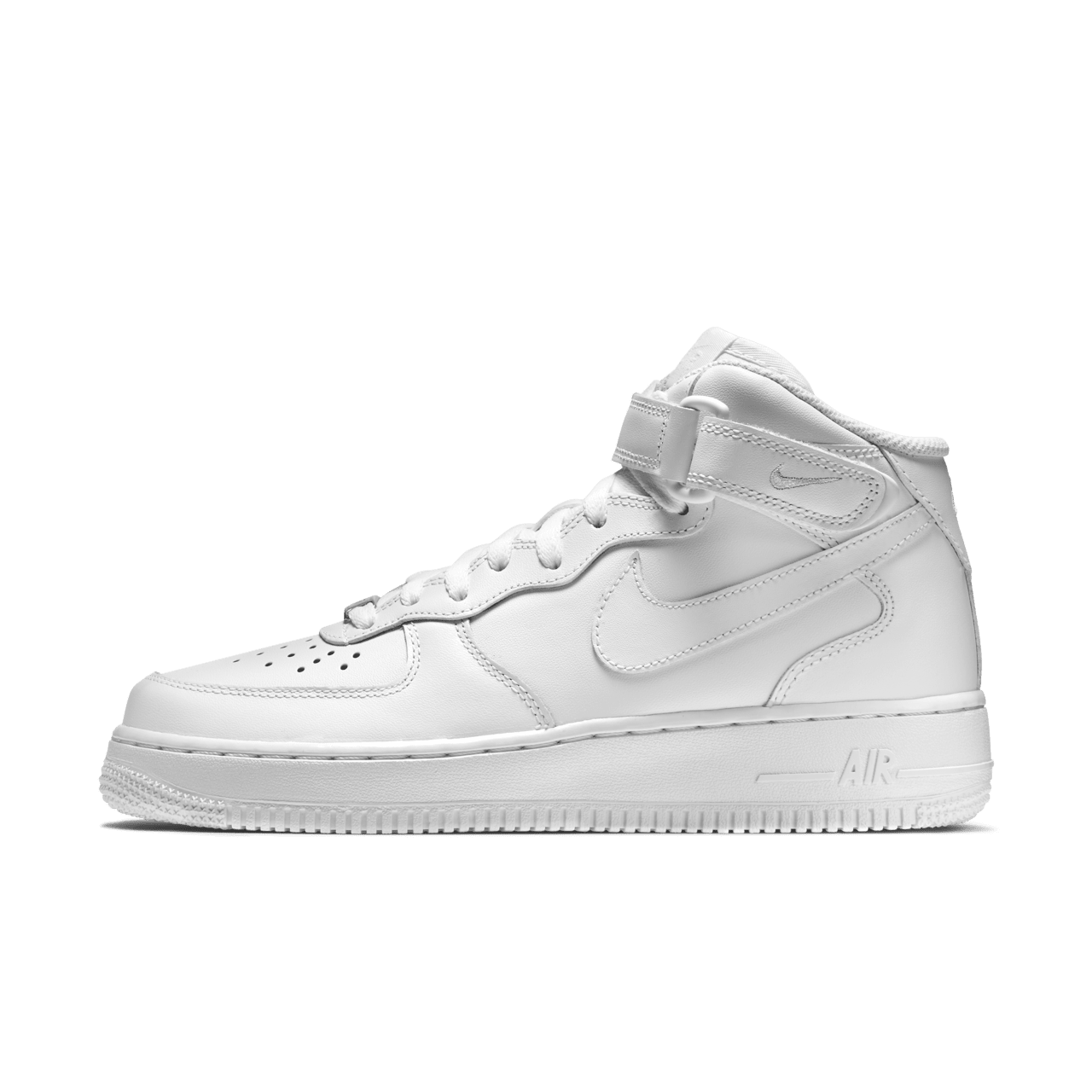 Women s Nike Air Force 1 Mid 07 Leather Triple White Nike SNKRS