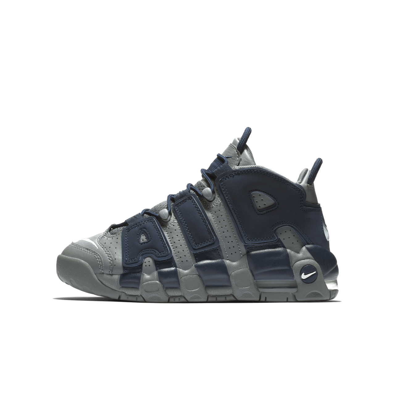 Air More Uptempo Cool Grey and Midnight Navy Release Date. Nike SNKRS