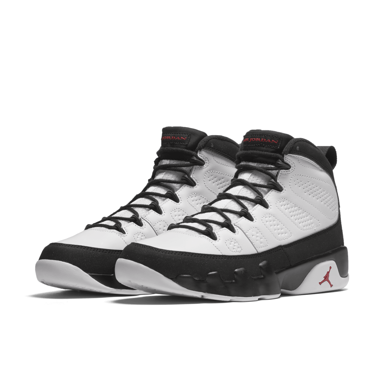 Jordan 9 white black on sale