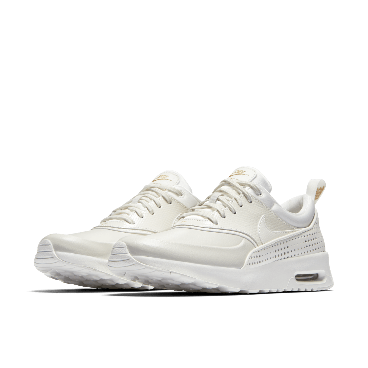 Women s Nike Air Max Thea Premium Summit White Metallic Gold Release Date. Nike SNKRS