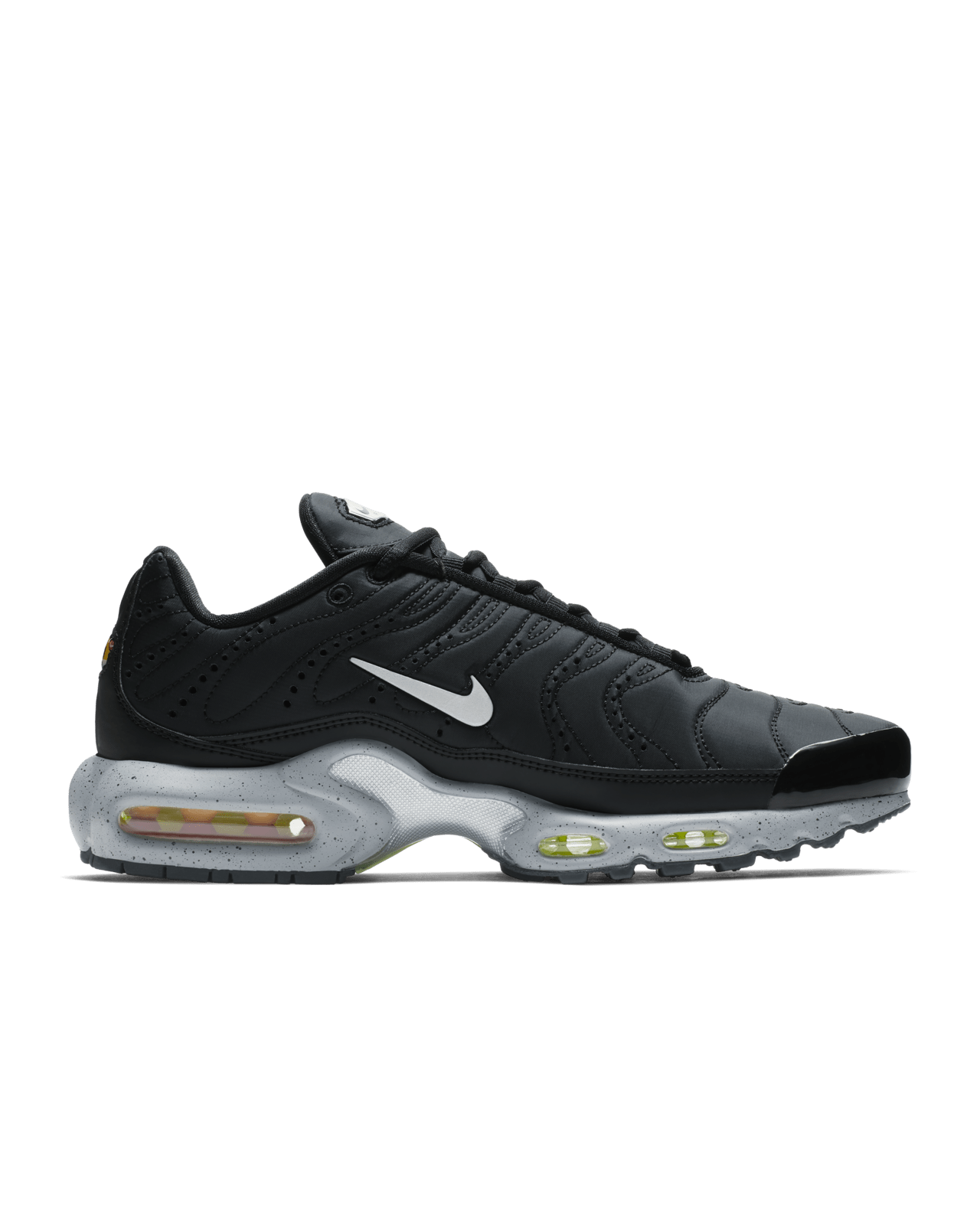 Nike Air Max Plus Premium Black Matte Silver Volt Release Date. Nike SNKRS