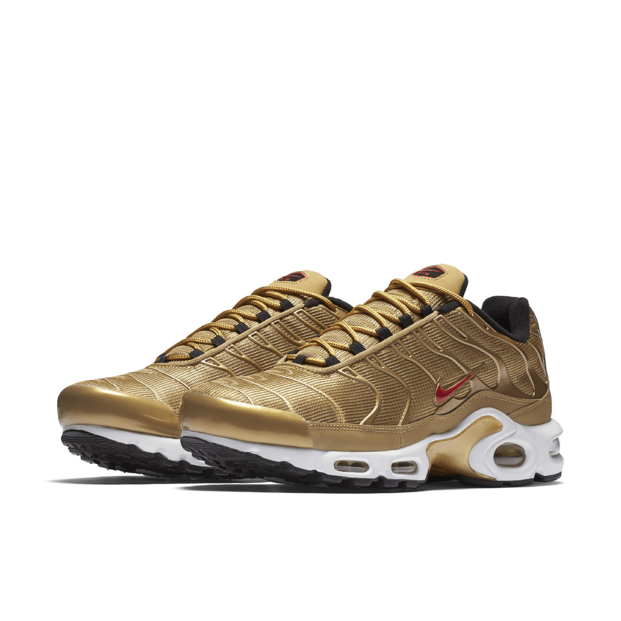 Nike air max plus university red metallic gold best sale