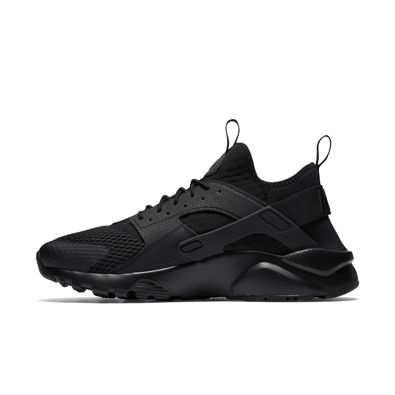 Nike huarache black with red bottom best sale