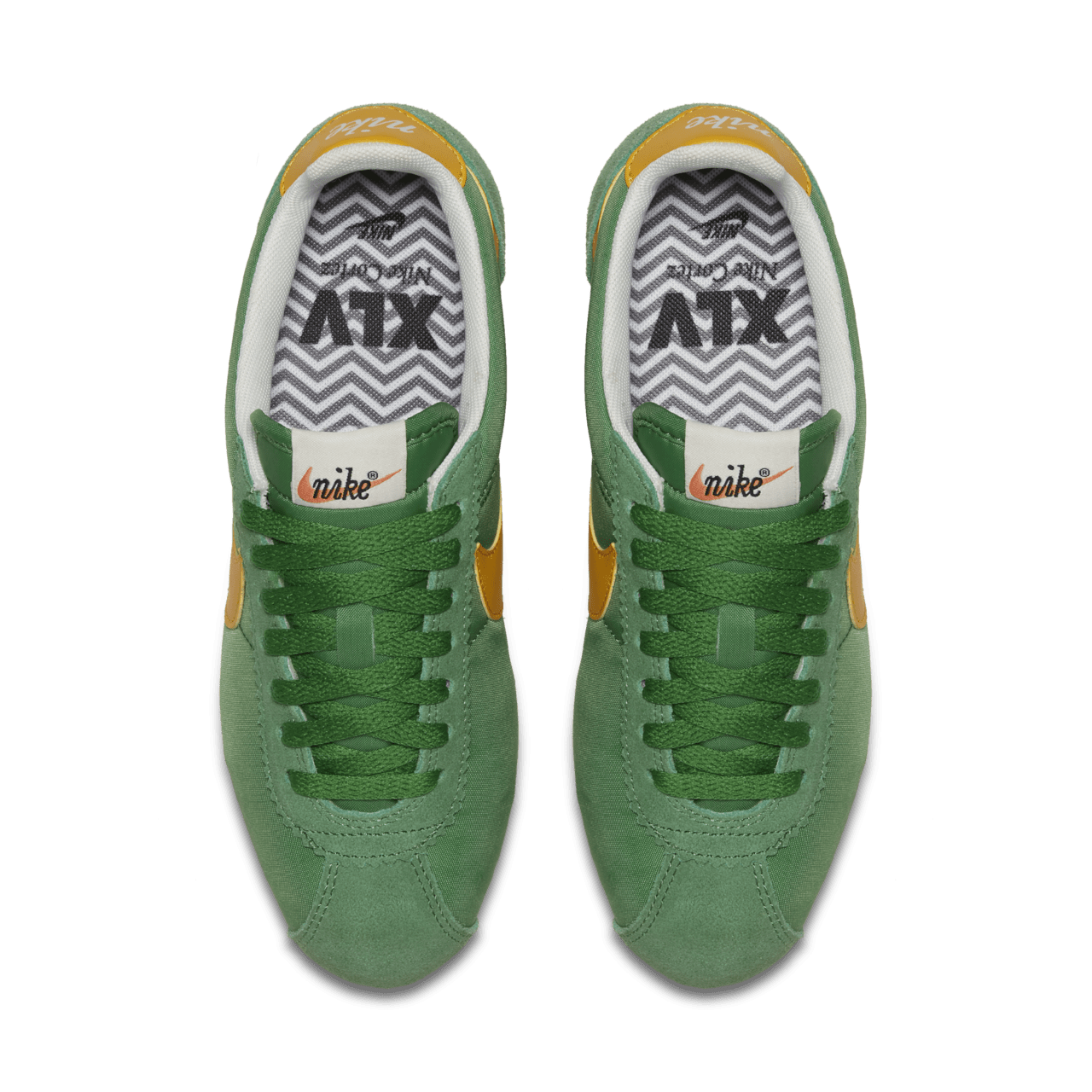 Women s Nike Classic Cortez Premium Classic Green Yellow Ochre Release Date. Nike SNKRS