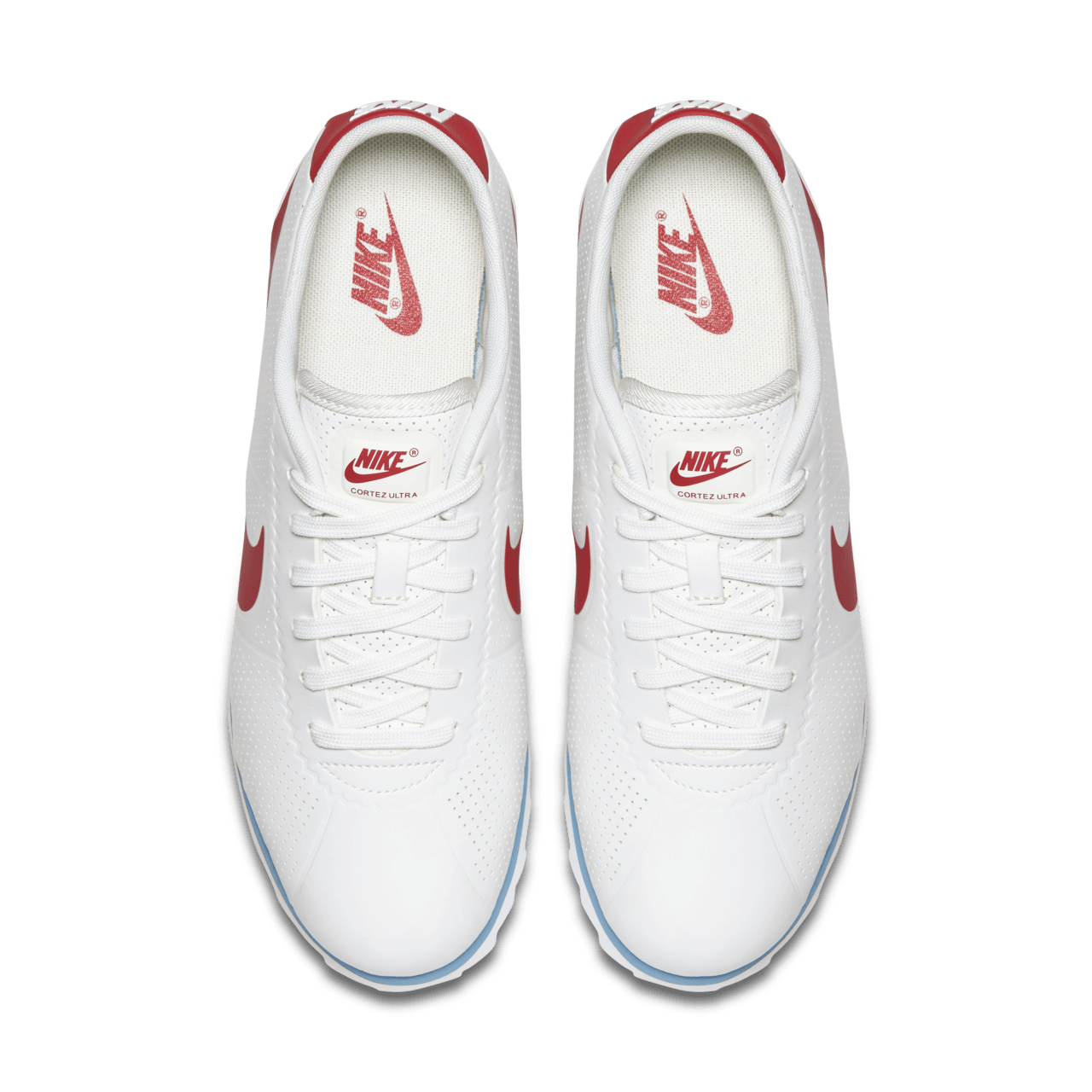 Nike cortez womens white red blue best sale