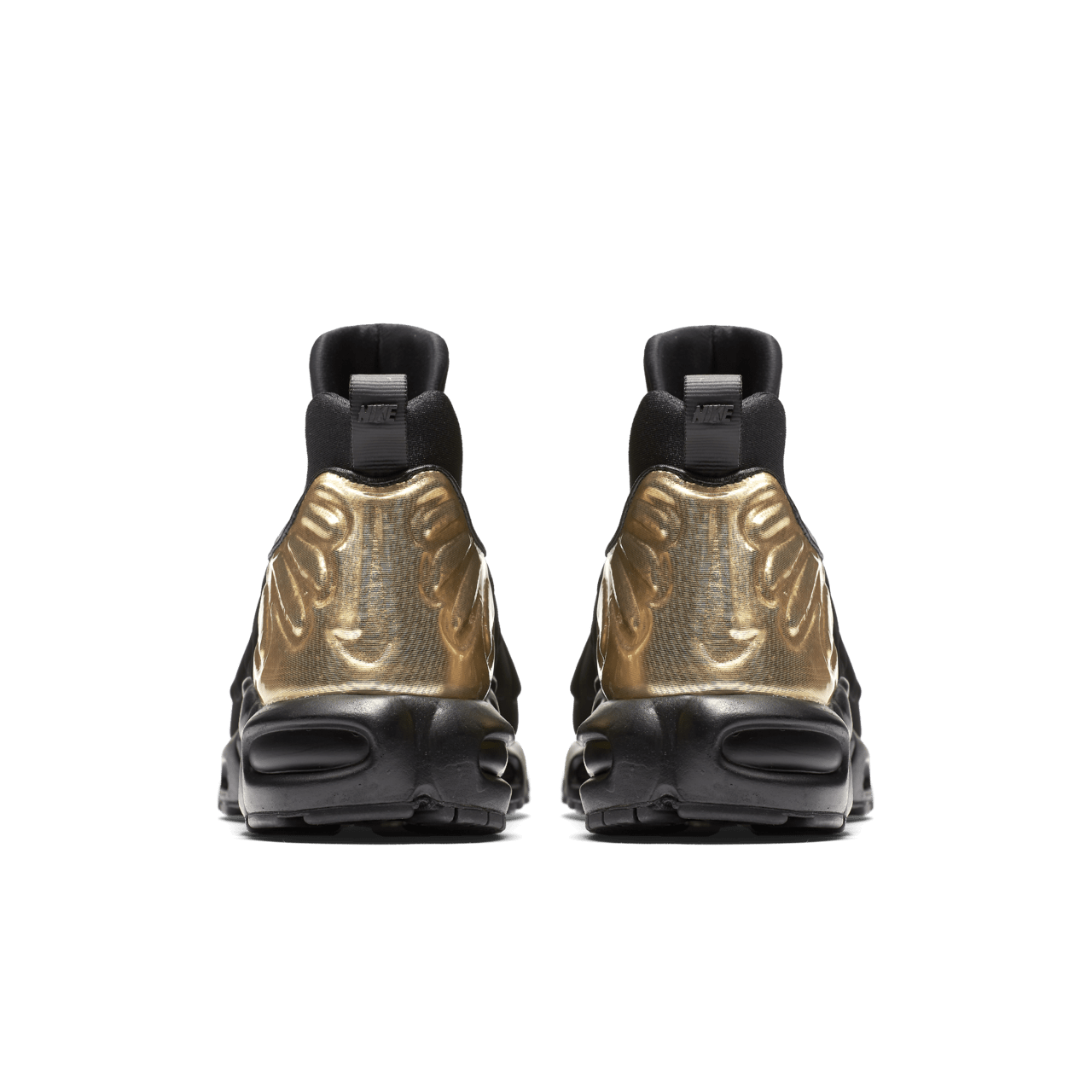 Nike air max plus gold and black best sale