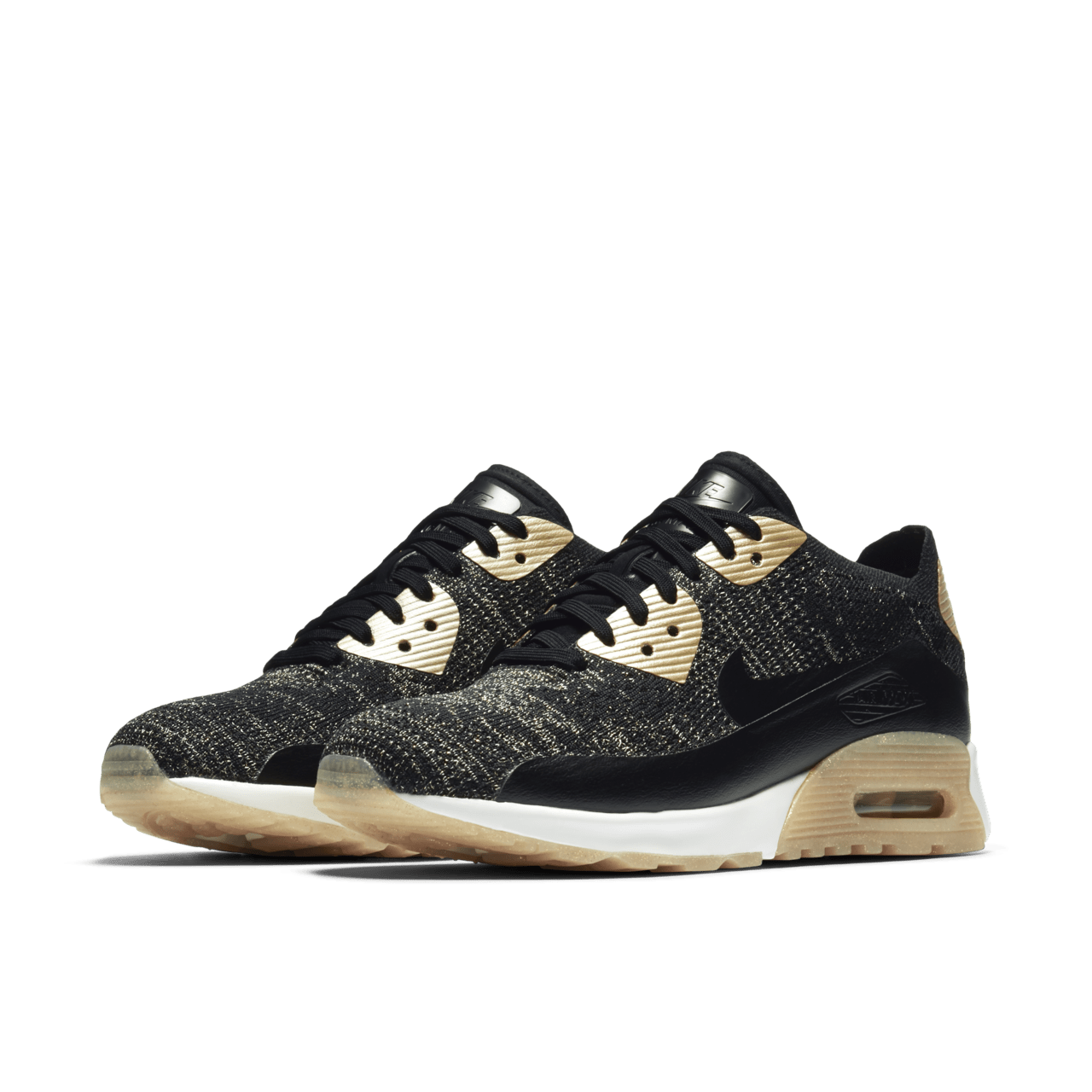 Nike air max womens black and gold on sale