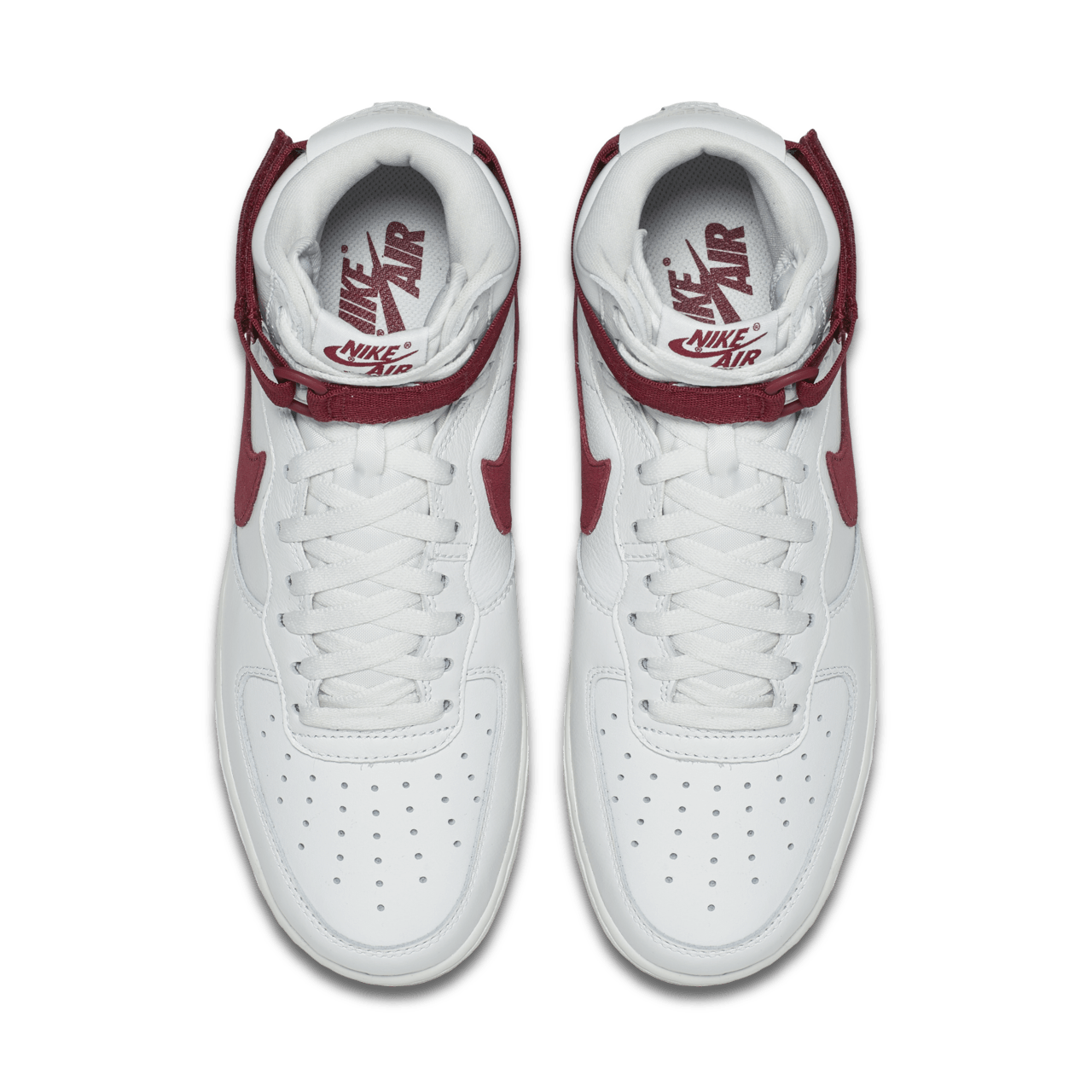 Nike air force 1 red and white high best sale