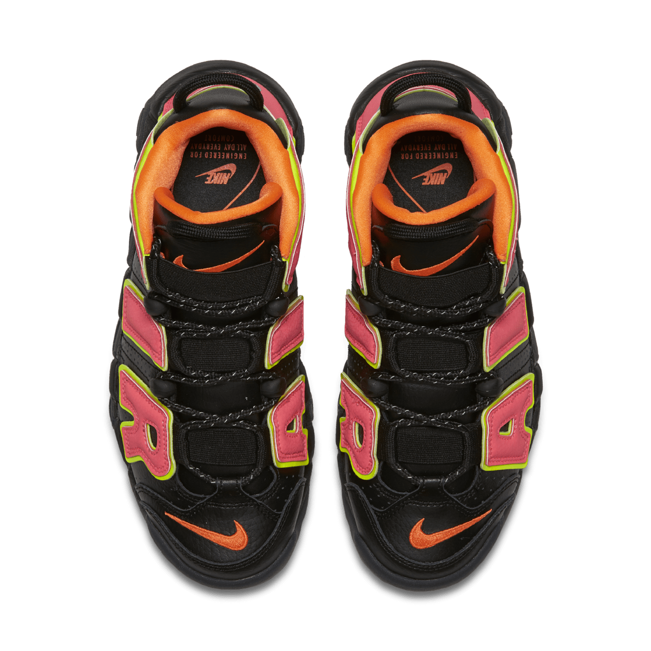 NIKE公式】ナイキ ウィメンズ モア アップテンポ 'Black Volt Total Orange Hot Punch' (917593-002  / モアテン). Nike SNKRS