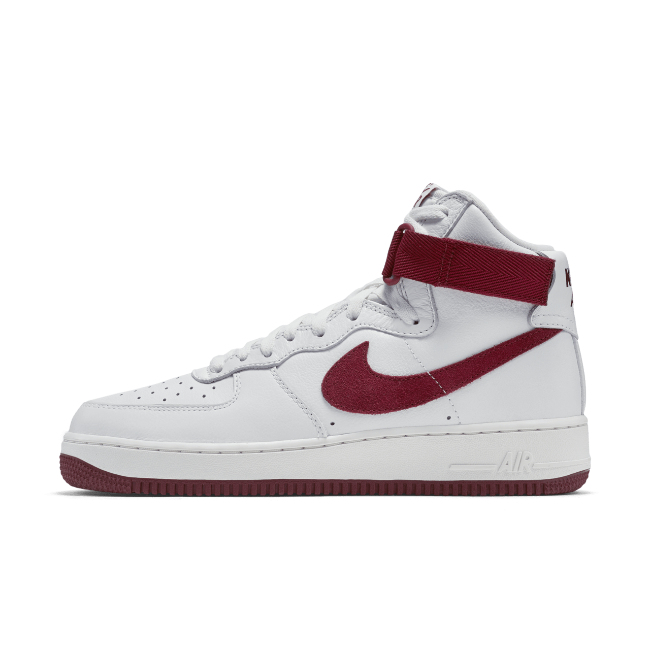 Nike air force 1 red and white high top on sale