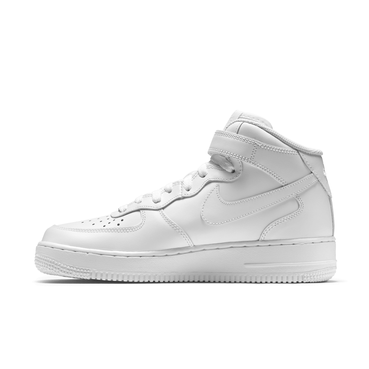 Women s Nike Air Force 1 Mid 07 Leather Triple White Nike SNKRS