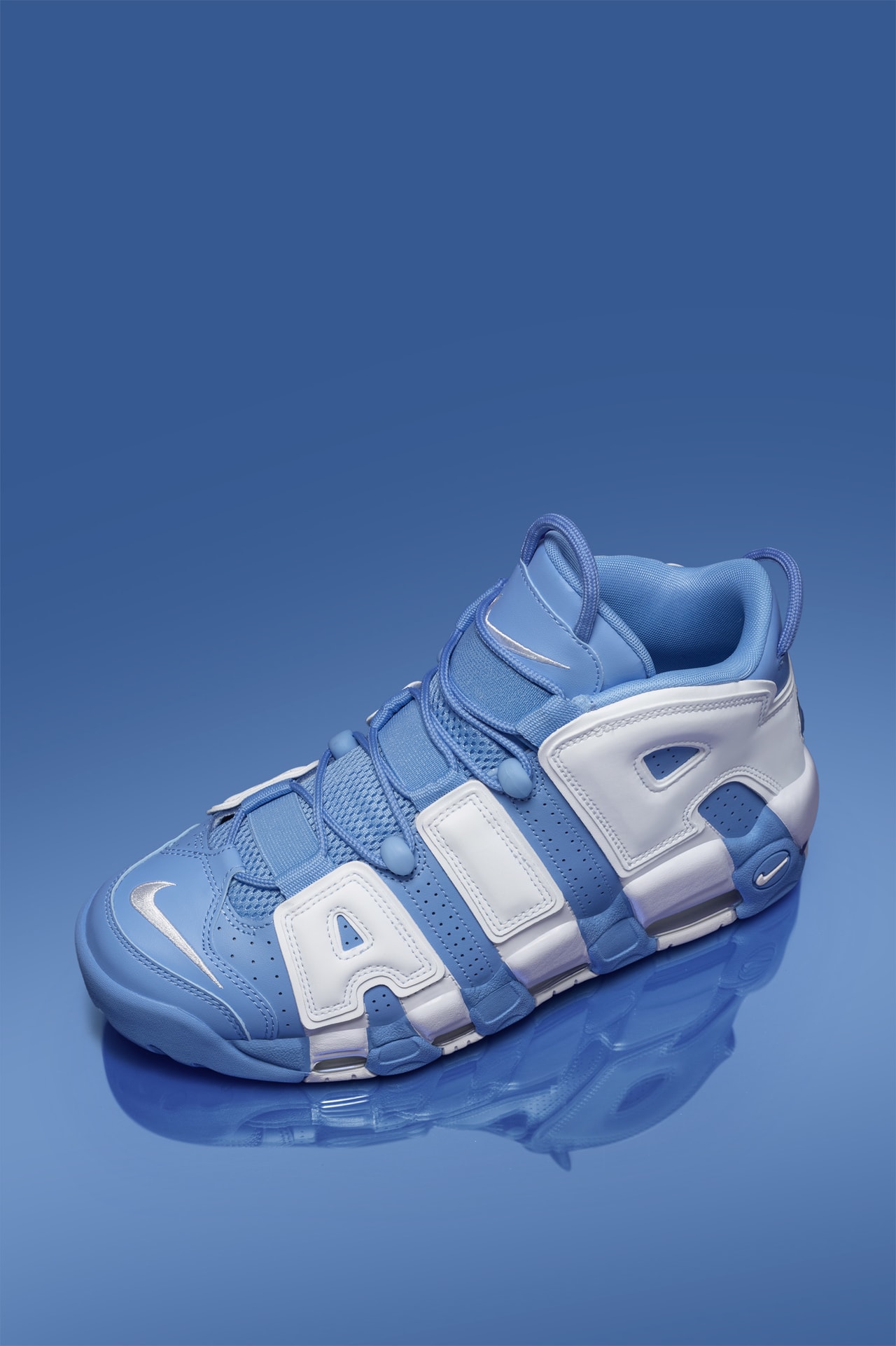 Nike air more uptempo blue and white hotsell