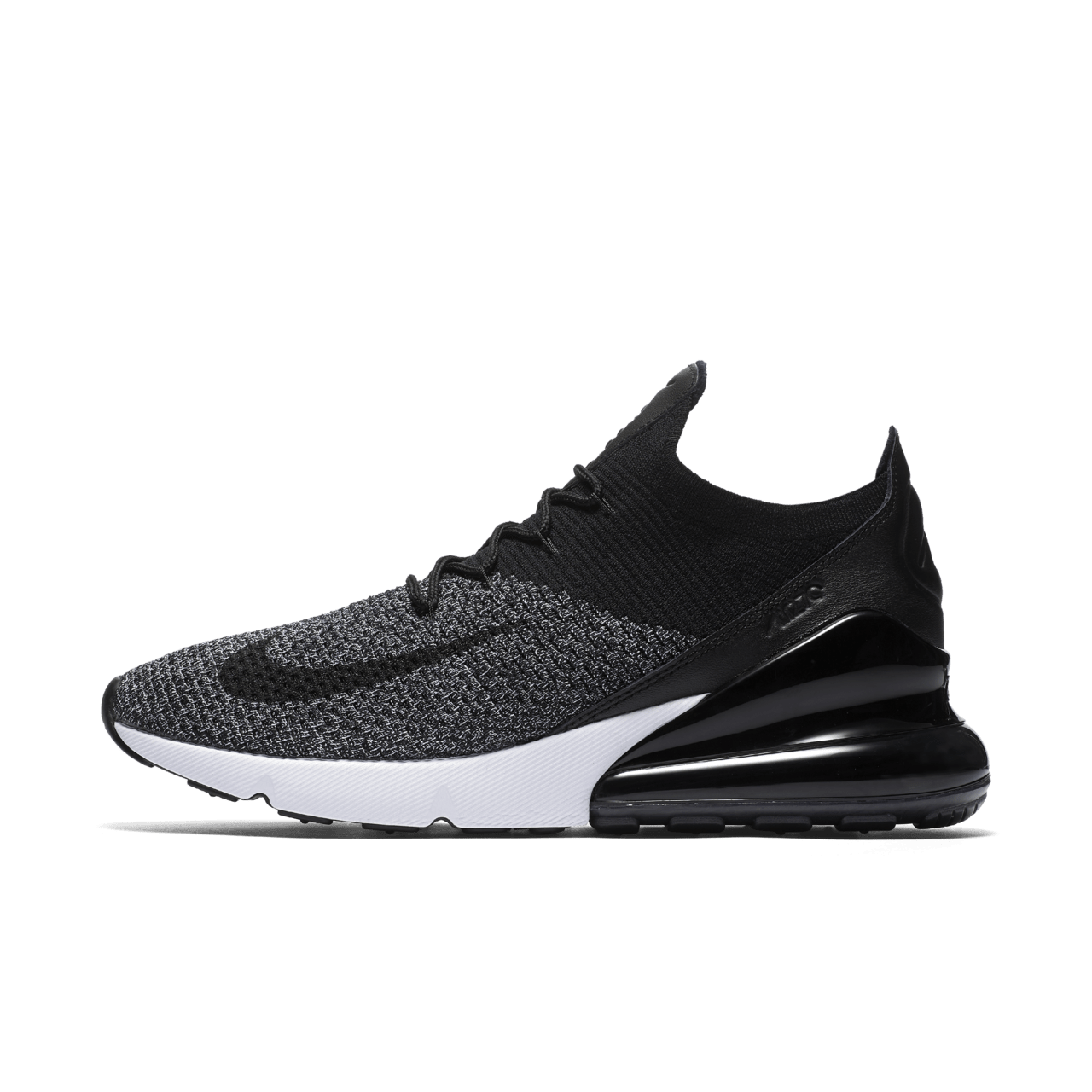 Nike air max 270 flyknit women's black and white on sale