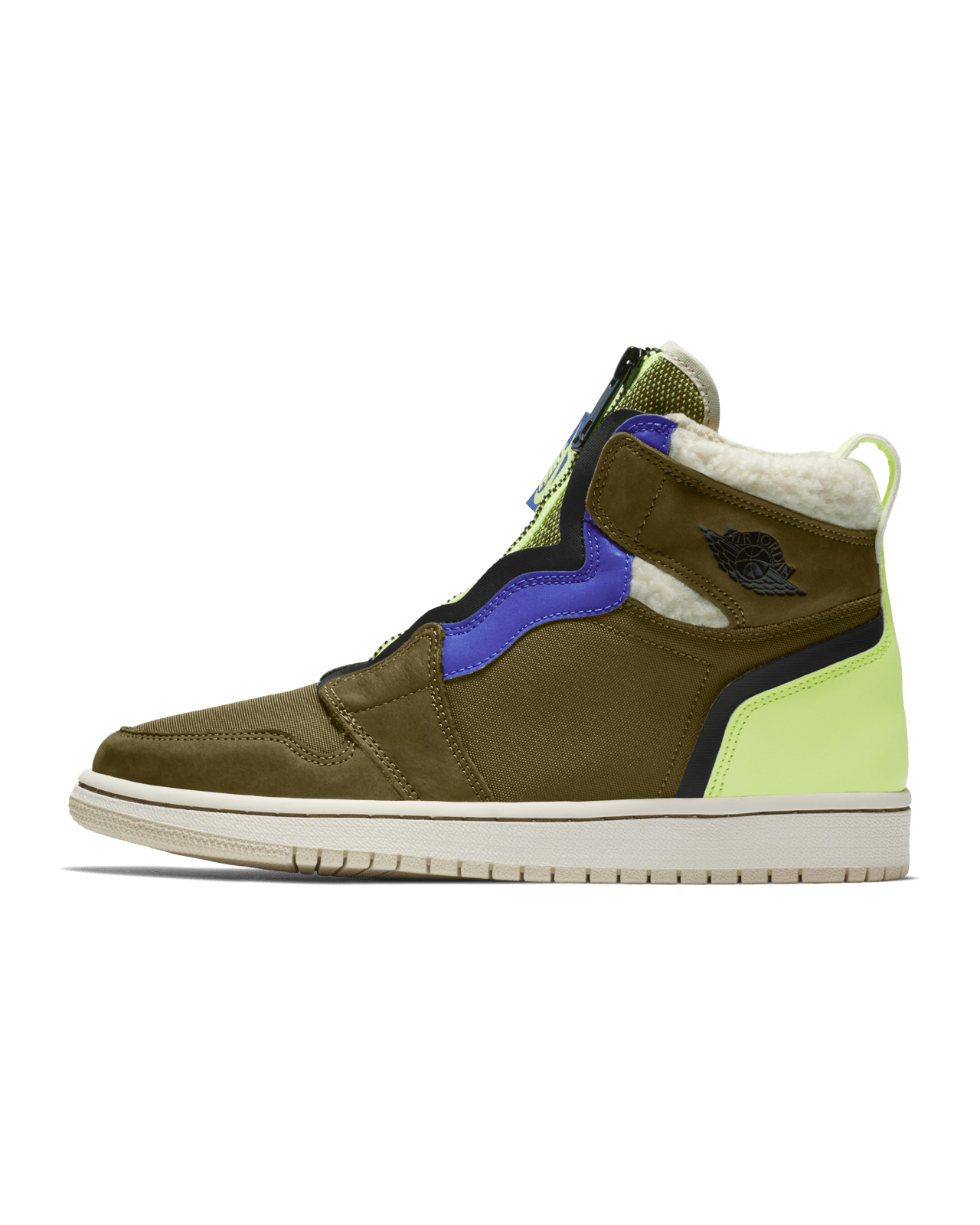 Women's Air Jordan 1 High Zip 'Olive Flak & Volt Glow & Beach' Release Date