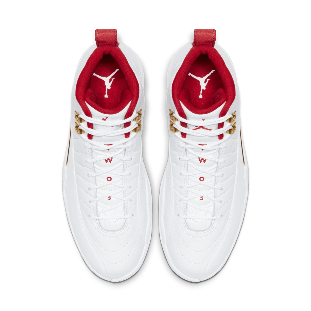 Air jordan 12 white university red metallic gold online