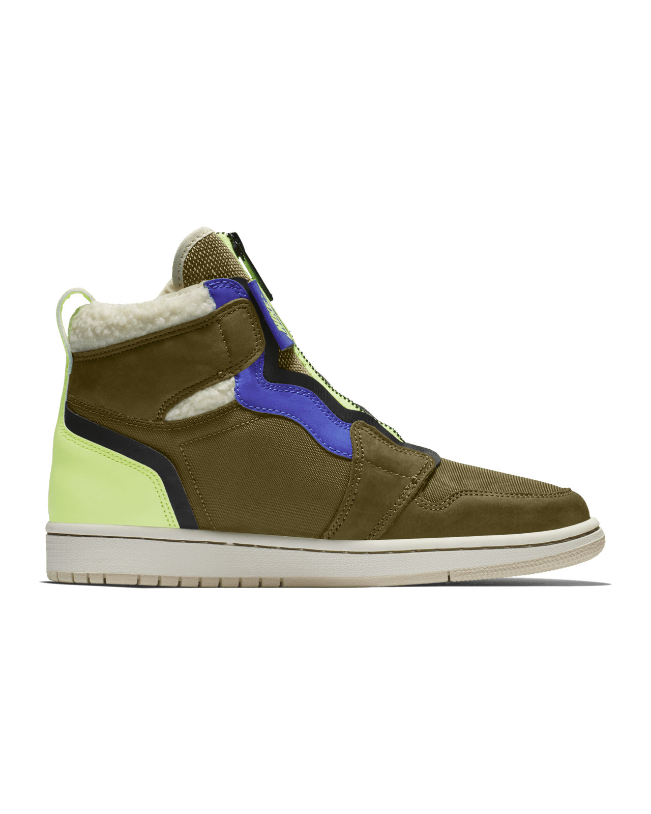 Women's Air Jordan 1 High Zip 'Olive Flak & Volt Glow & Beach' Release Date