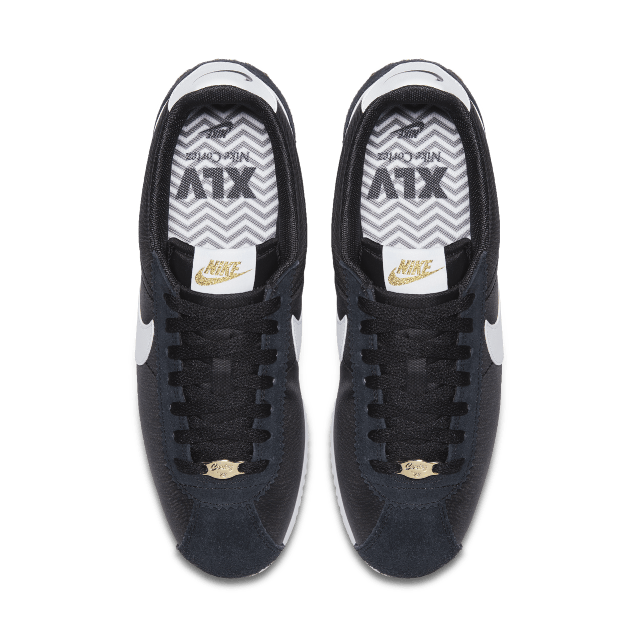 Nike classic cortez womens black and gold online