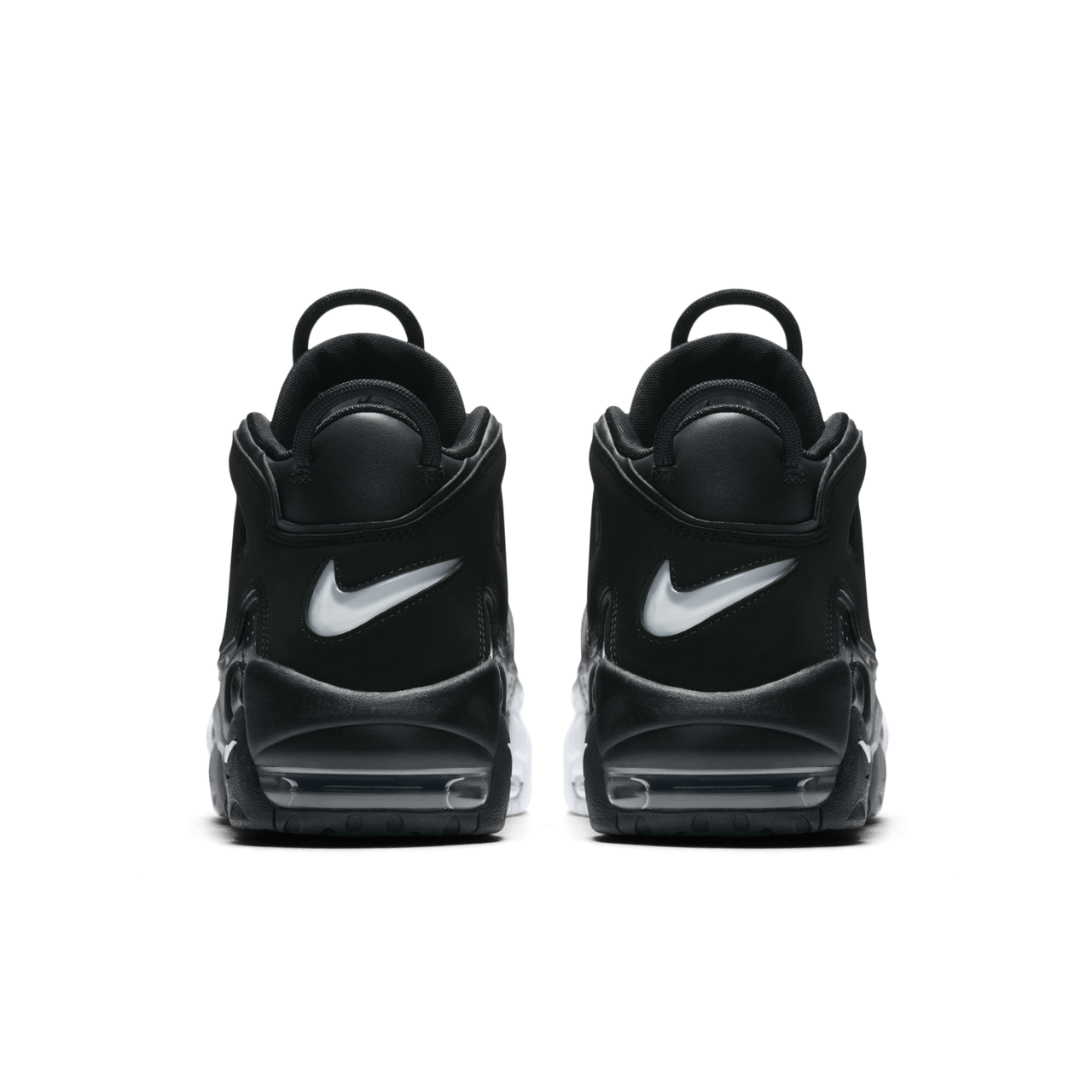 Nike uptempo grey black and white best sale