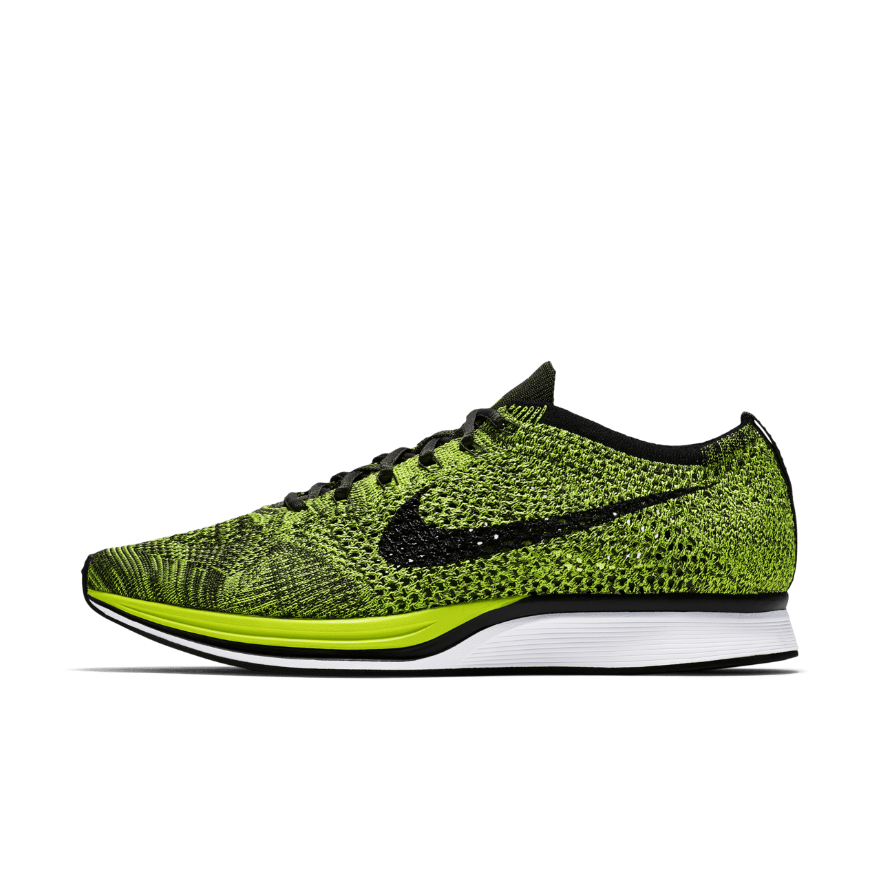 Nike flyknit racer volt black white online