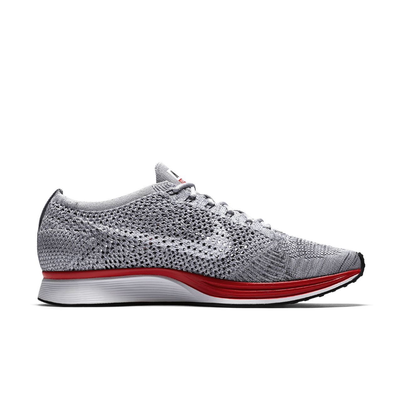 Nike flyknit racer grey red best sale