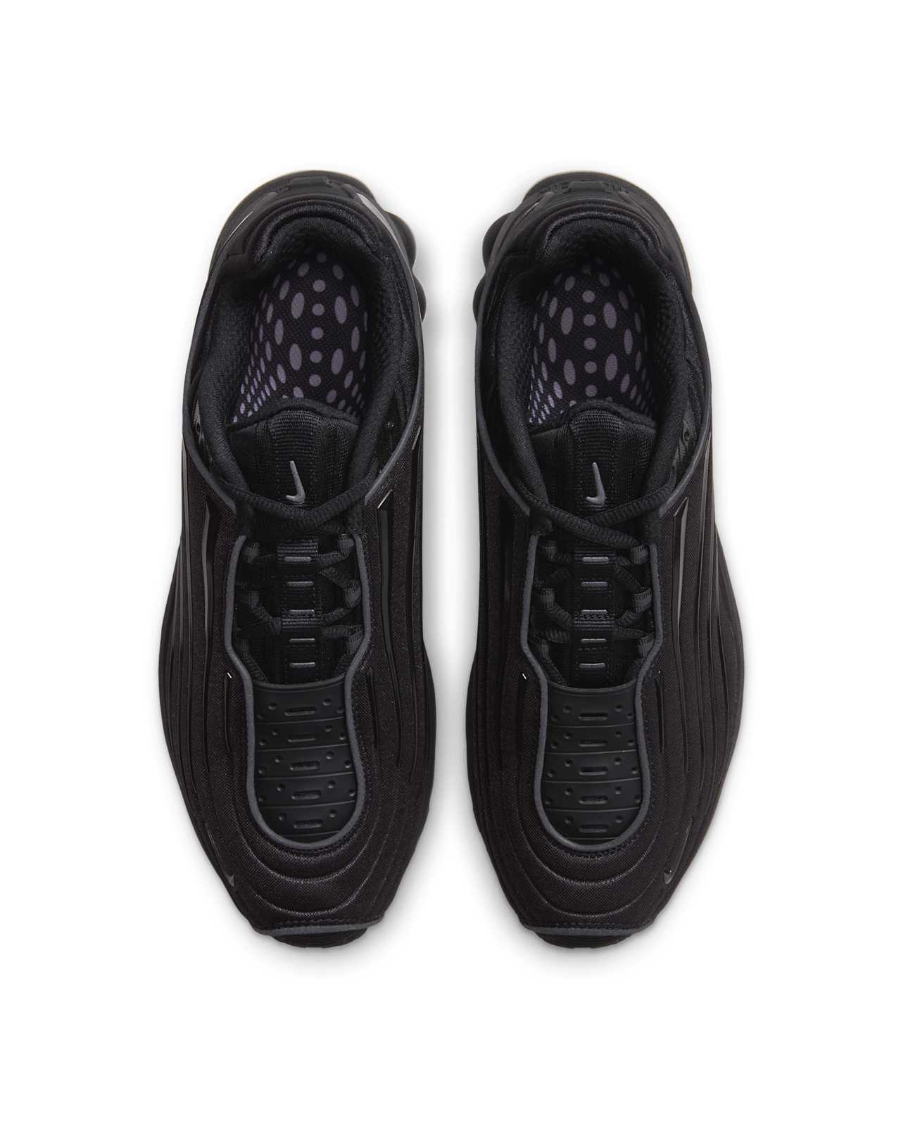 Nike Air Max Ecstasy Plus "Black" IV7022-002 top-down studio shot. Official Nike SNKRS image