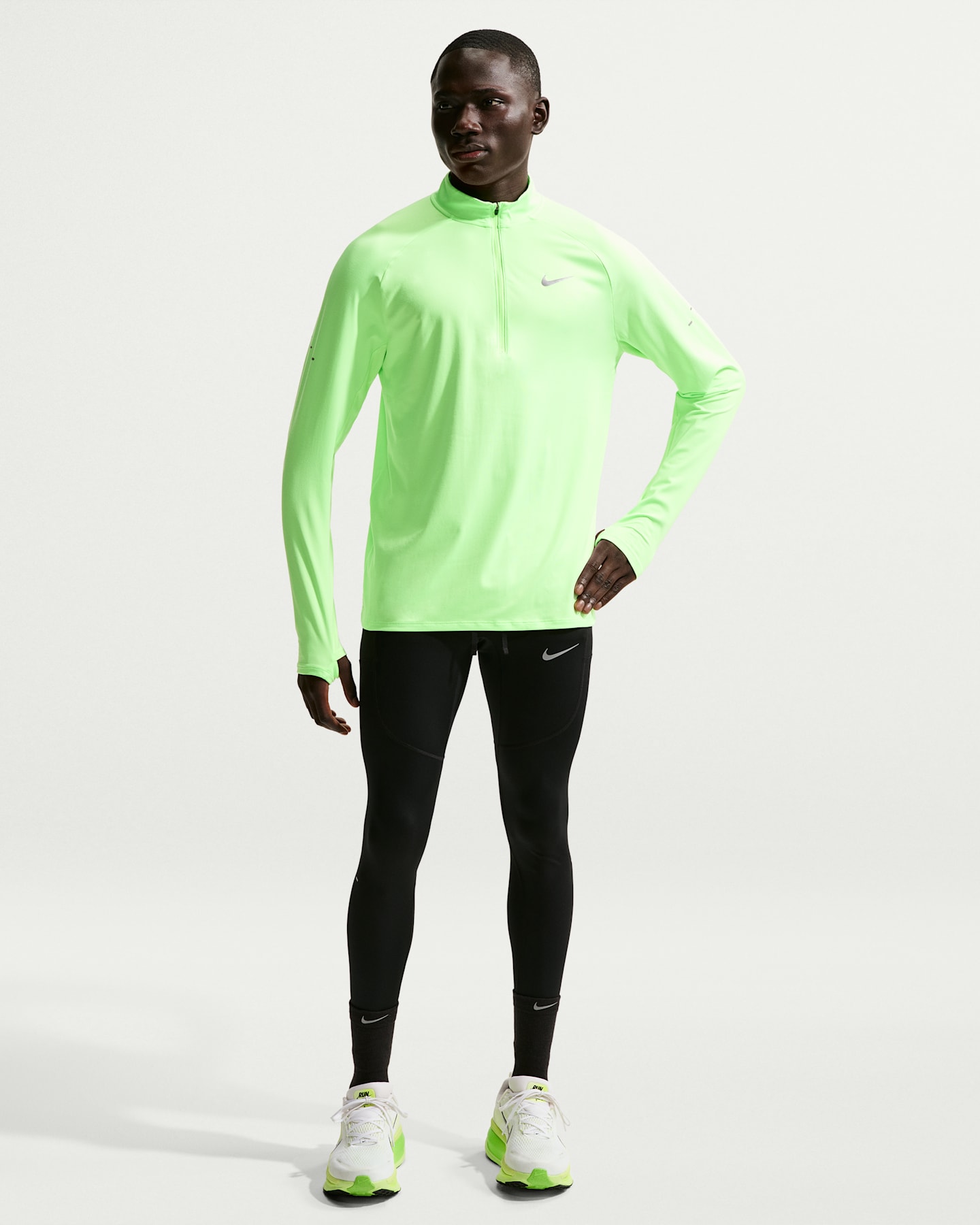 Мужские беговые тайтсы Nike Stride Dri-FIT, цвет: Чёрный — фото 6