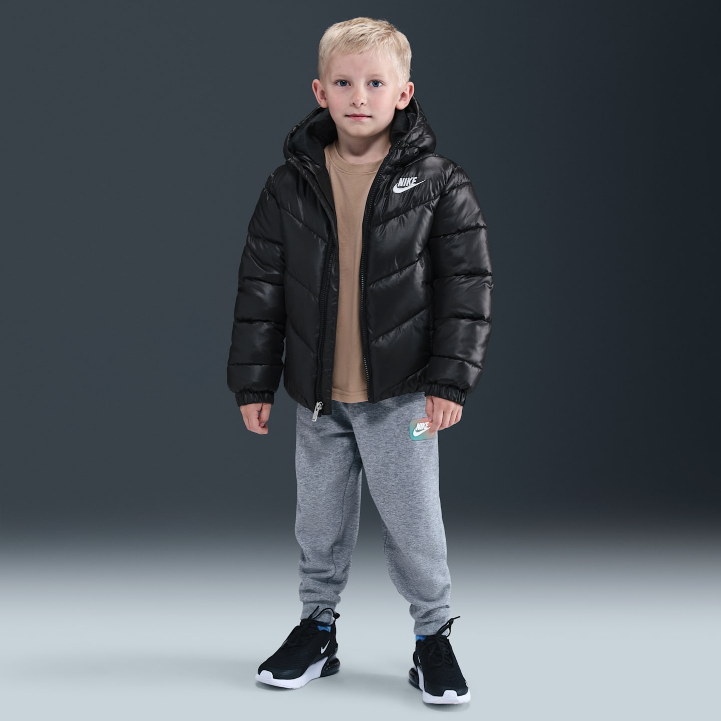 Детская куртка Nike Sportswear All Day Play Therma-FIT Loose-Fit Puffer, цвет: Чёрный — фото 7