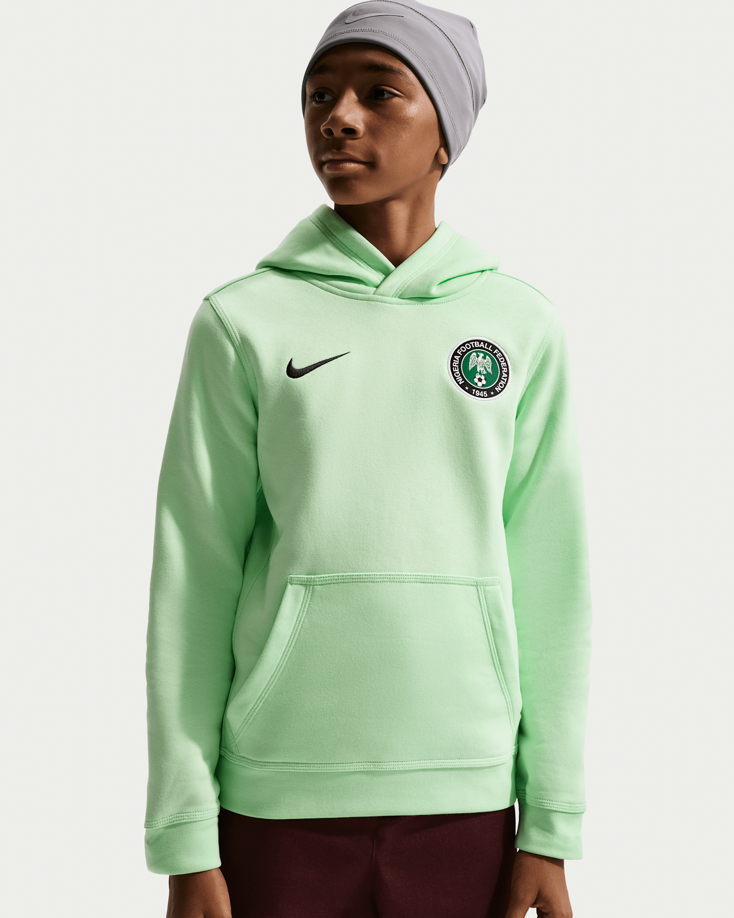 Детское футбольное худи Nike Nigeria Club, цвет: Зелёный / Чёрный — фото 6