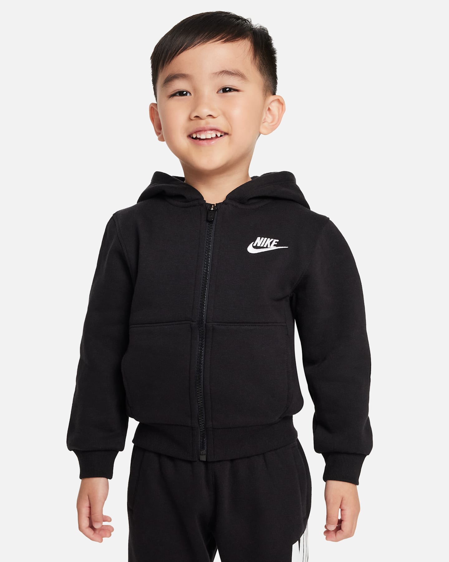 Детское флисовое худи-пуловер Nike Sportswear Club для малышей, цвет: Чёрный — фото 6
