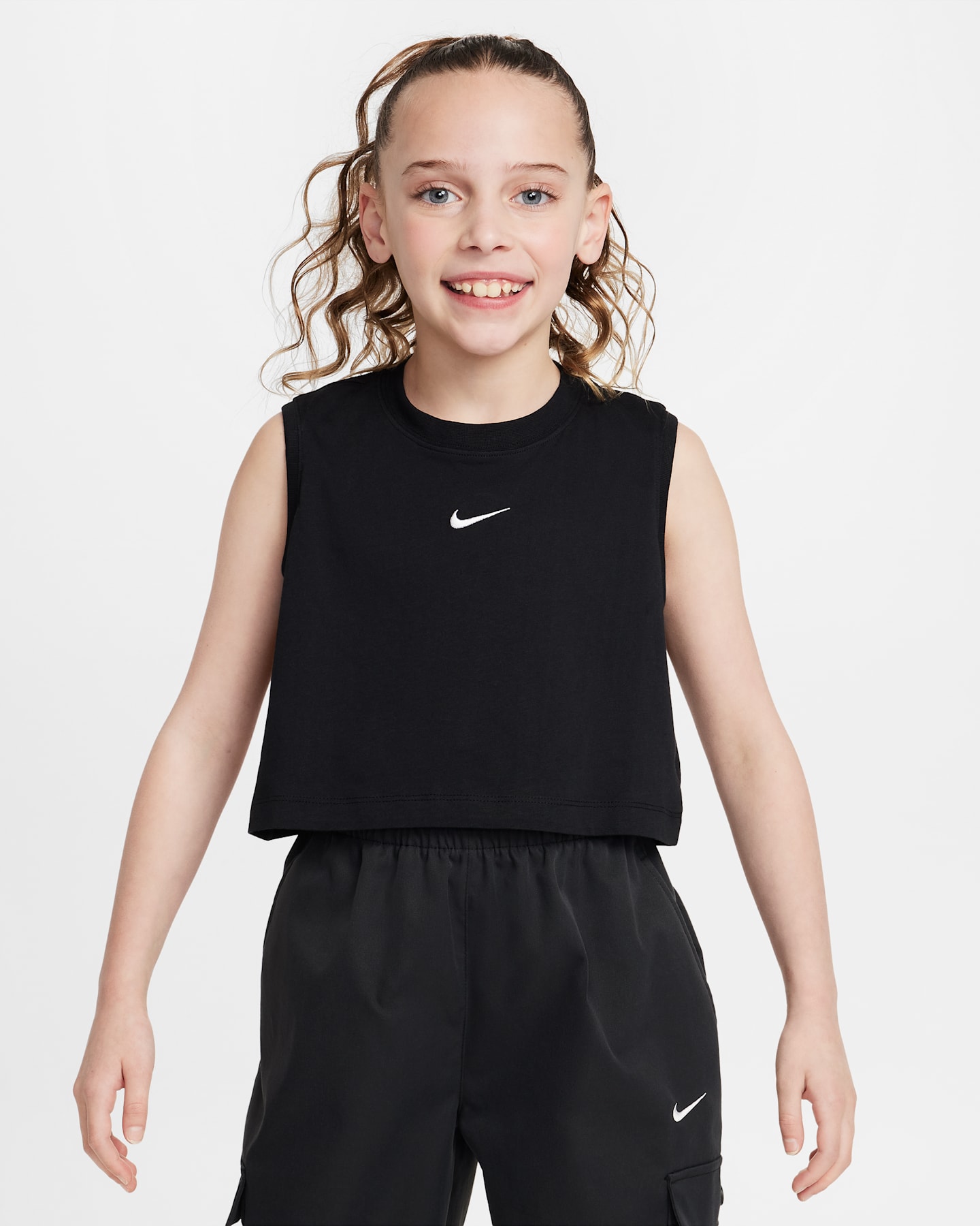 Детская майка для девочек Nike Sportswear, цвет: Чёрный — фото 6
