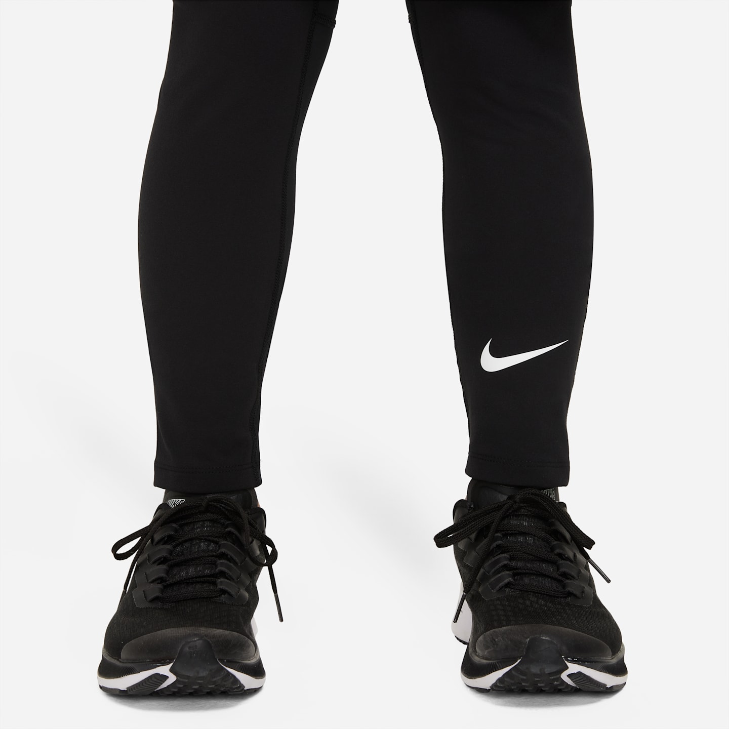Детские тайтсы для мальчиков Nike Pro Dri-FIT, цвет: Чёрный / Белый — фото 3