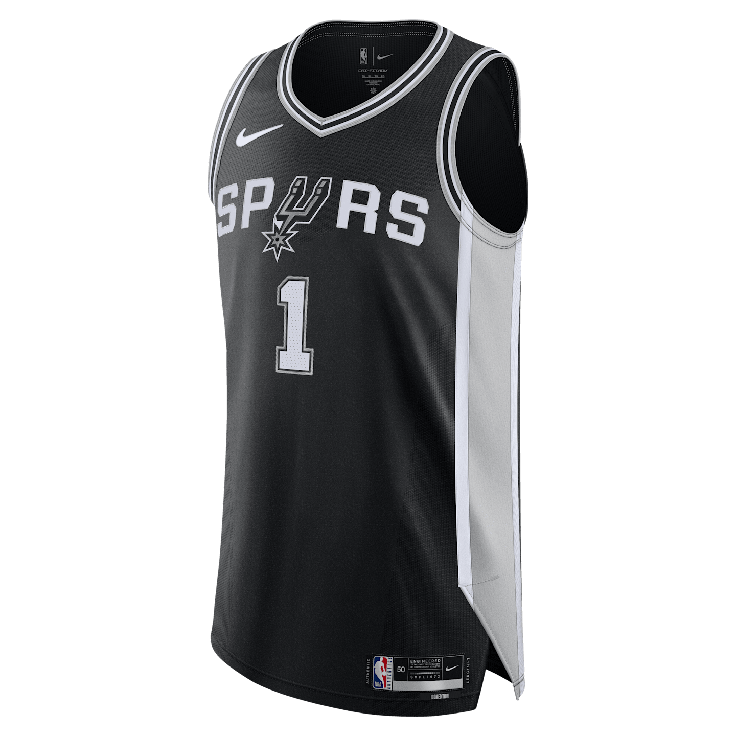Мужское джерси Nike Spurs Icon Edition 2020 NBA Authentic, цвет: Чёрный — фото 1
