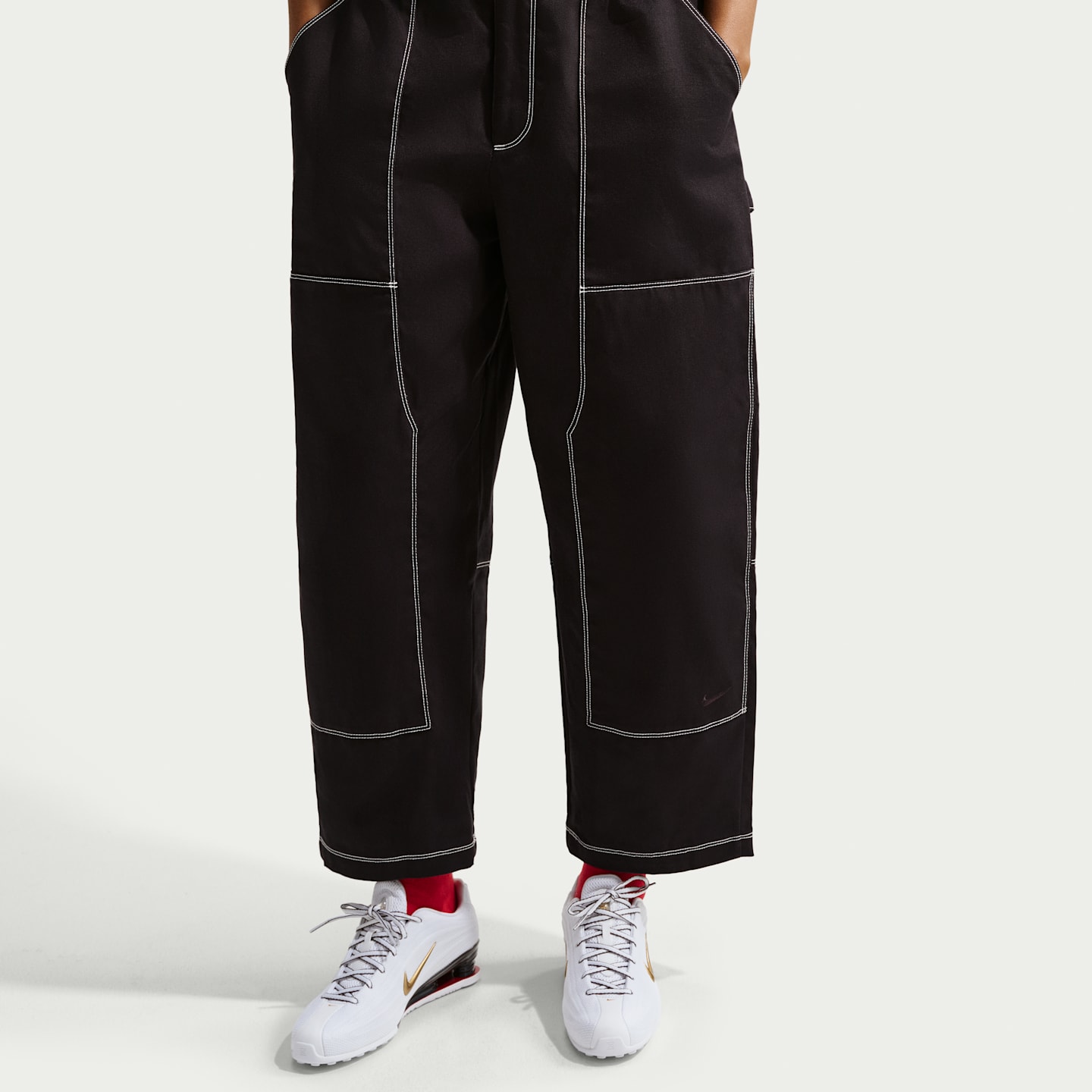 Женские свободные брюки Nike Sportswear Carpenter с низкой посадкой, цвет: Чёрный — фото 2