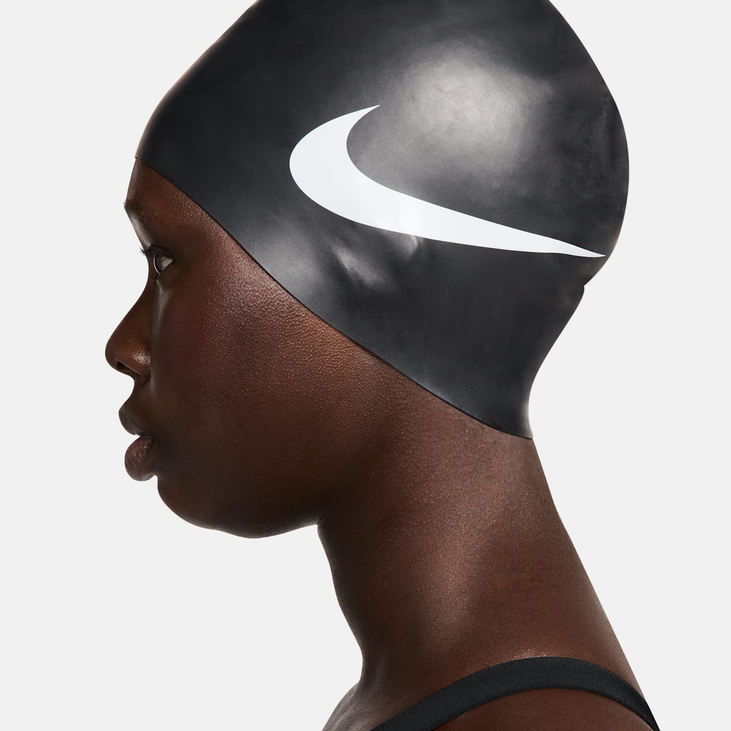 Силиконовая шапочка для плавания Nike Swim, цвет: Чёрный — фото 4