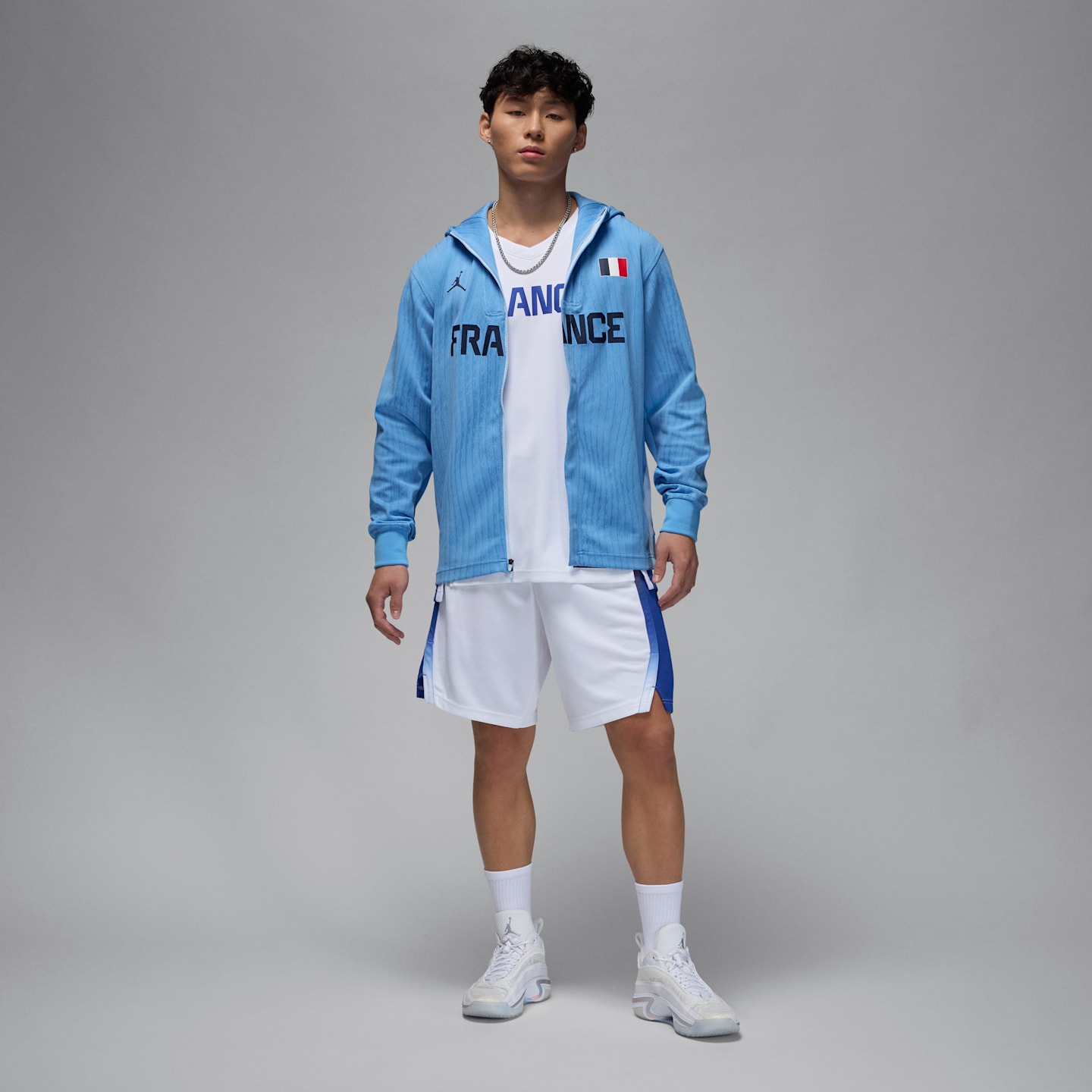 Мужская баскетбольная куртка Jordan France Dri-FIT ADV, цвет: Синий / Обсидиановый — фото 6