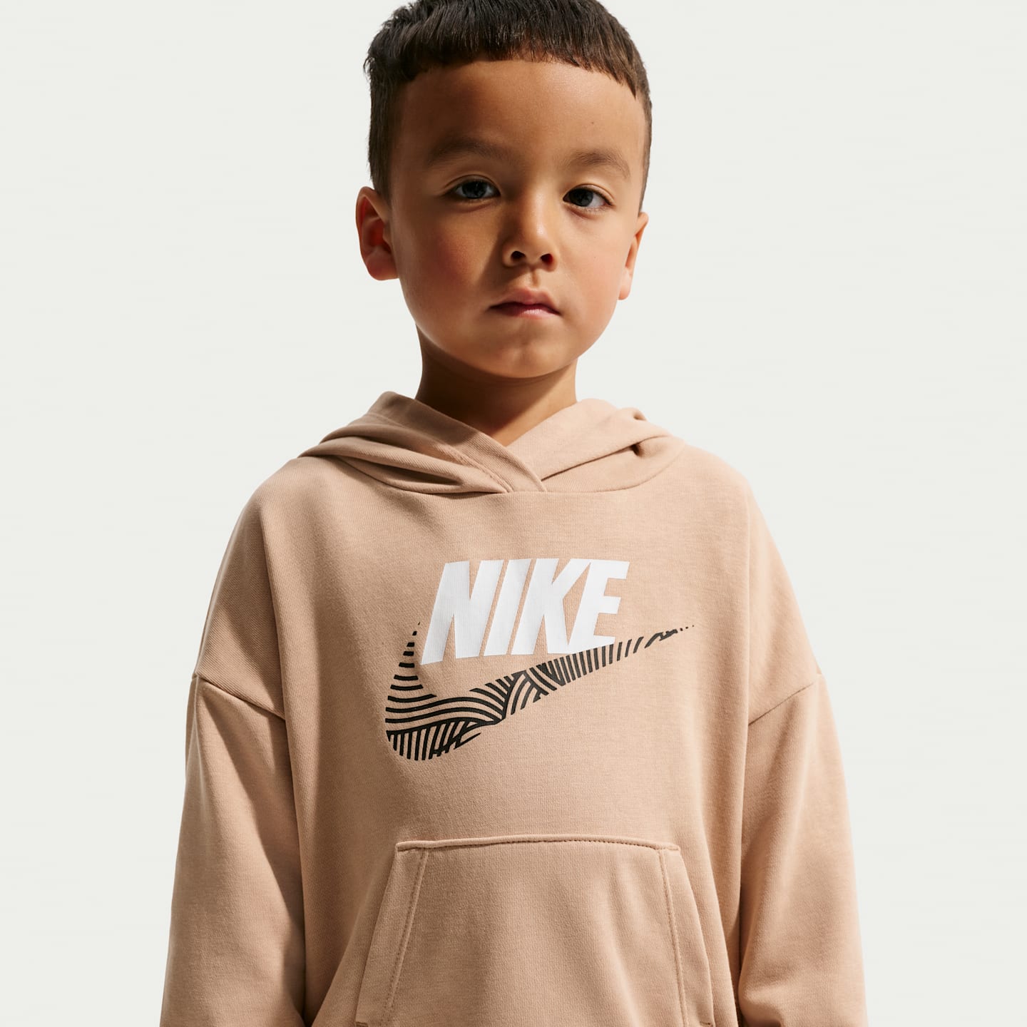 Детские свитеры Nike Sportswear In The Zone 2-Piece Oversized French Terry Pullover Set, цвет: Коричневый — фото 2