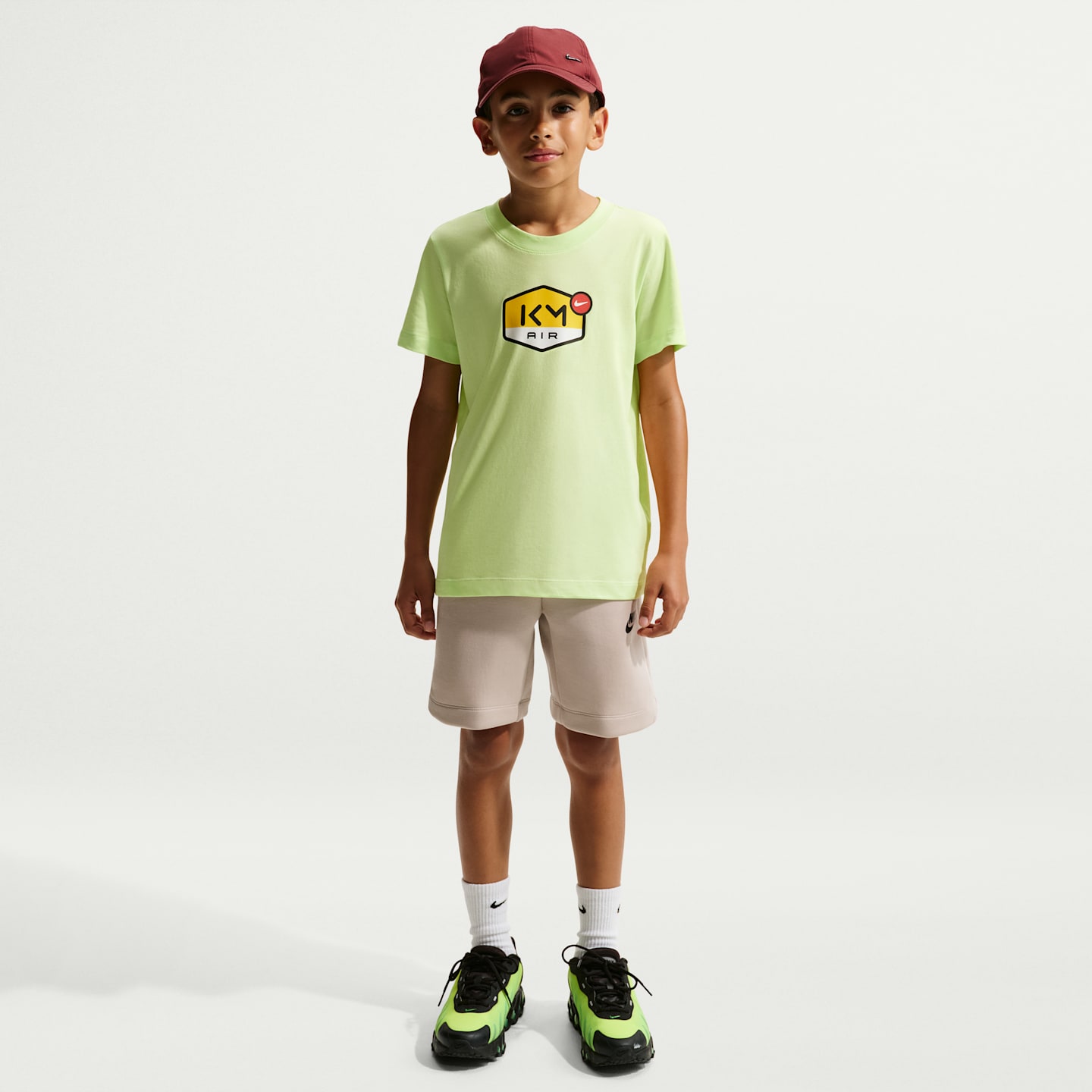 Детская футболка Nike Kylian Mbappé Dri-FIT, цвет: Светлый лаймовый — фото 4