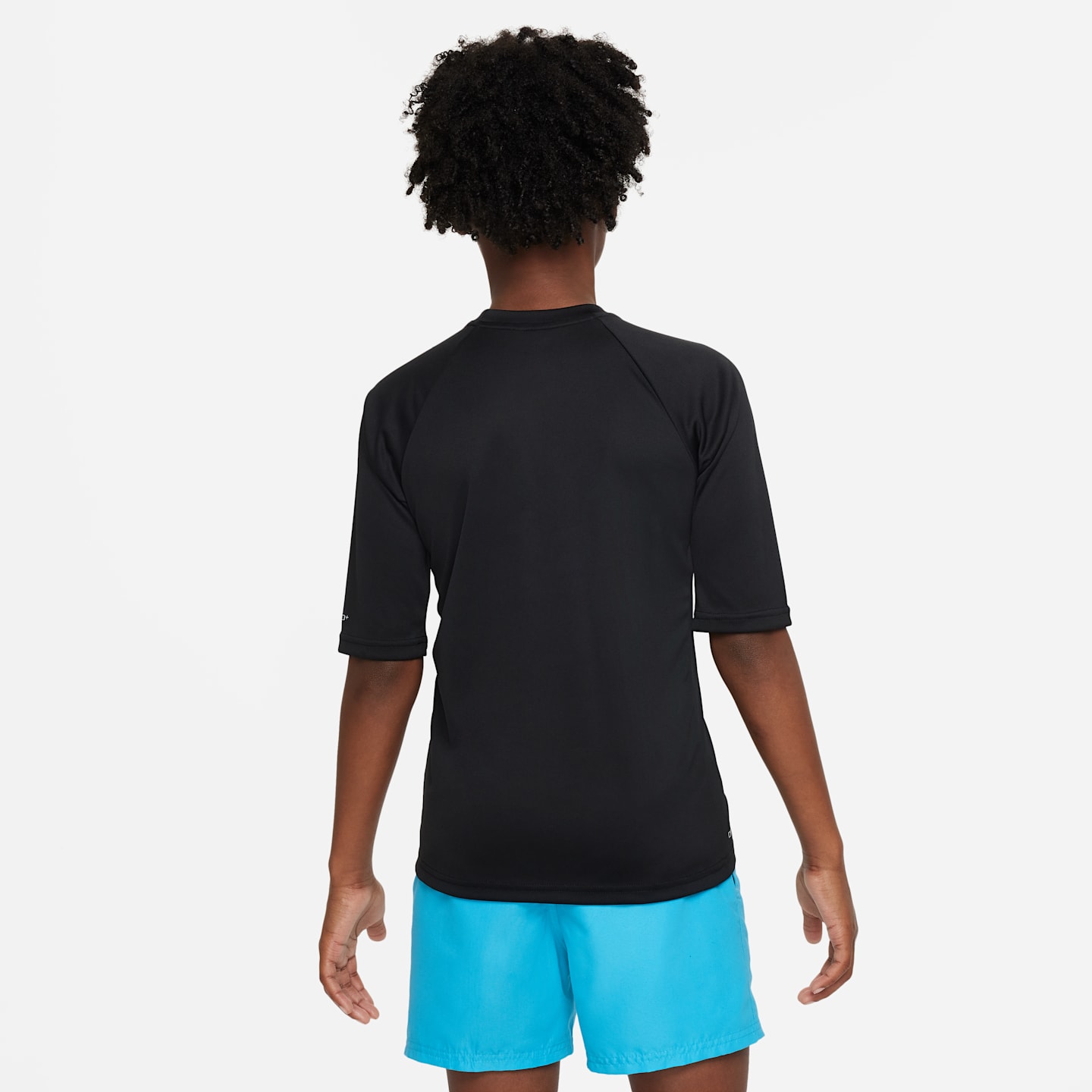 Детская плавательная футболка Nike Swim Hydroguard Essential Dri-FIT UV для мальчиков, цвет: Чёрный — фото 2