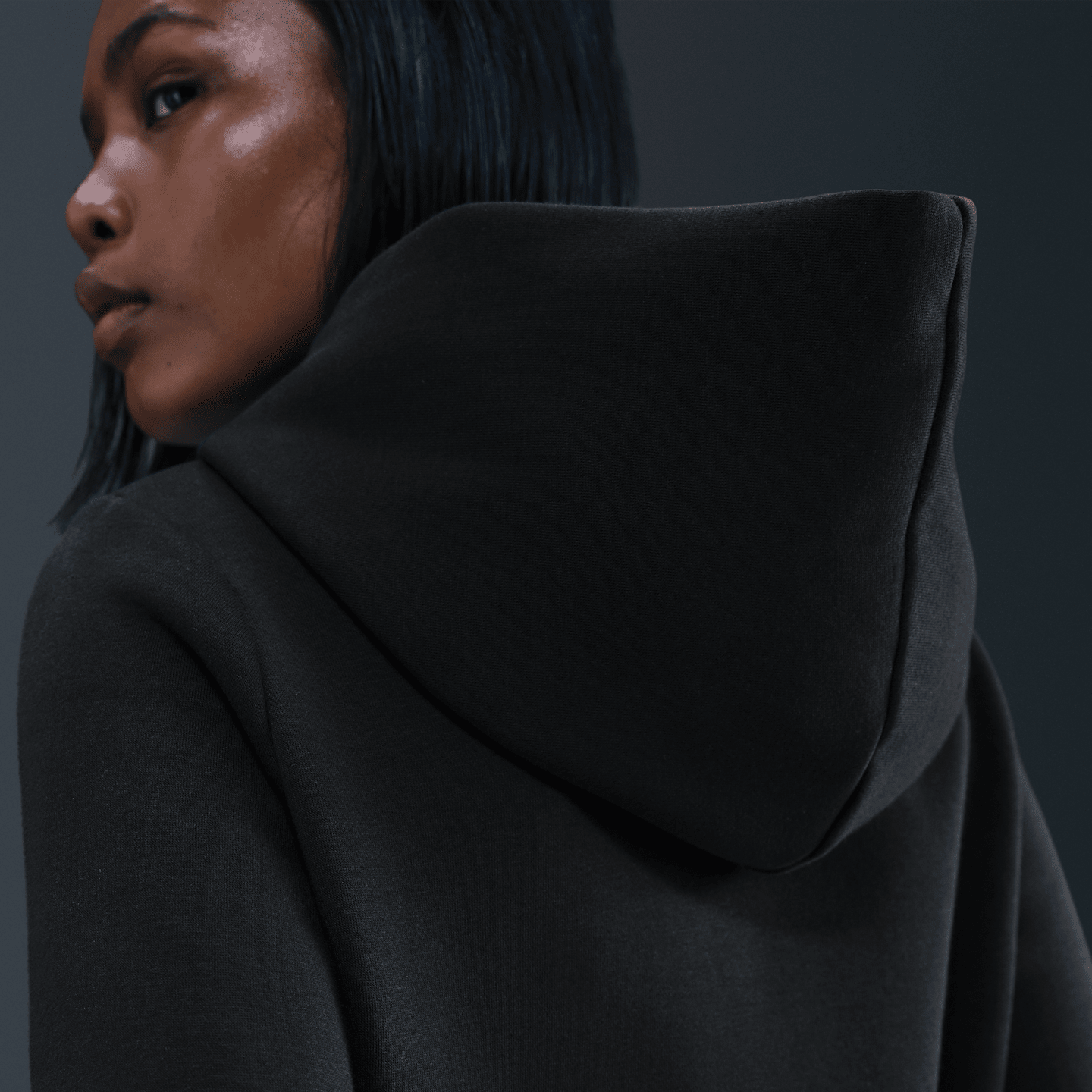 Женское худи Nike Sportswear Phoenix Fleece Shrunken, цвет: Чёрный — фото 2