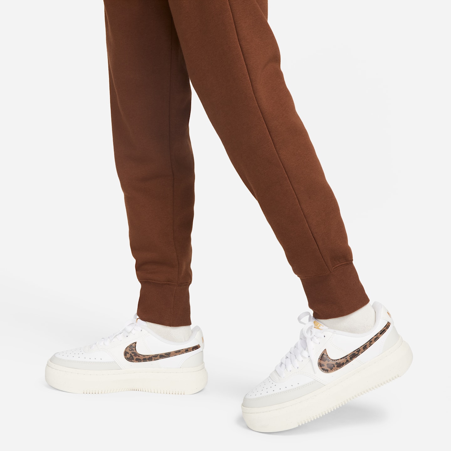 Женские брюки Nike Sportswear Phoenix Fleece High-Waisted, цвет: Какао / Чёрный — фото 6