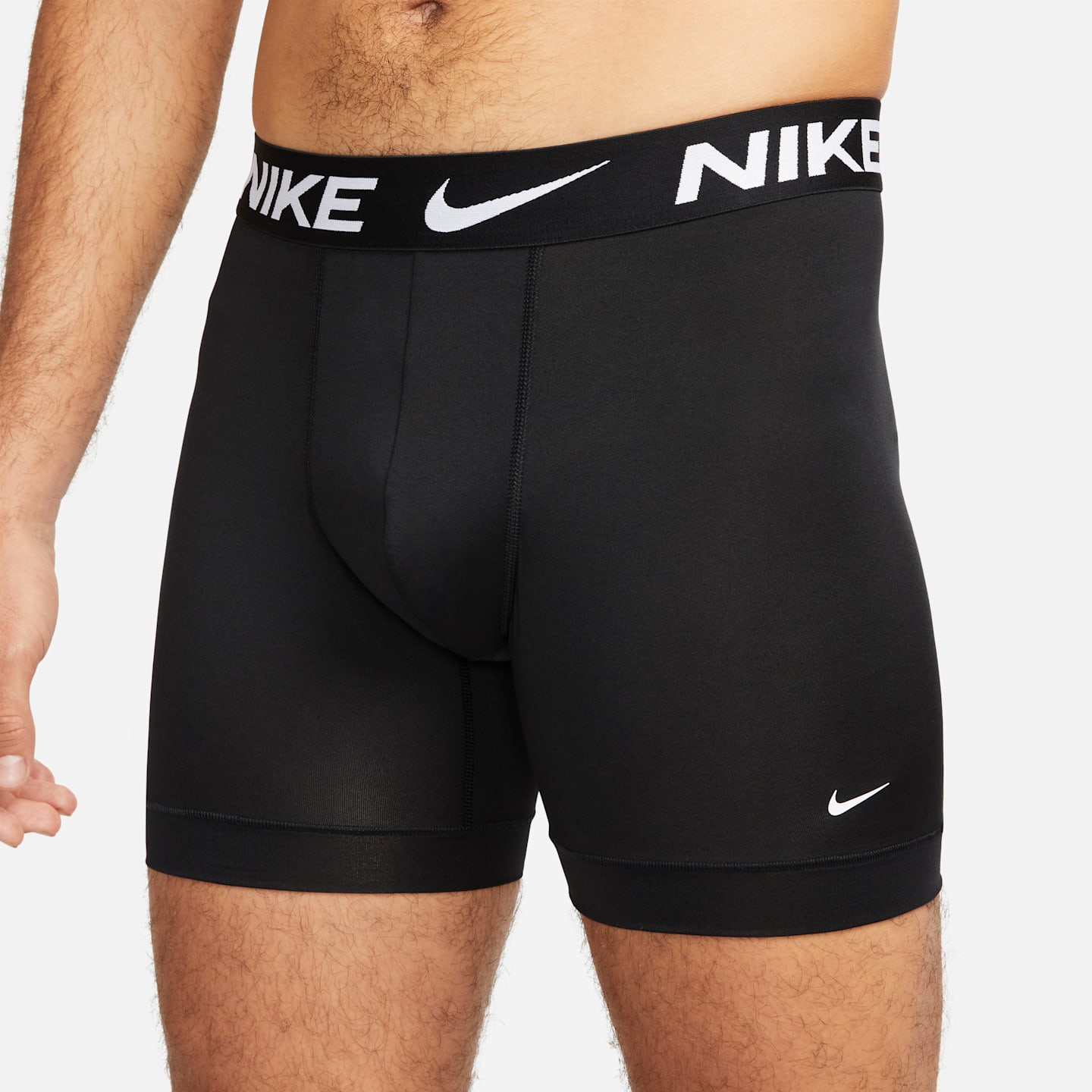 Мужские боксеры-брифы Nike Essential Micro Dri-FIT, набор из 3 шт, цвет: Чёрный — фото 2