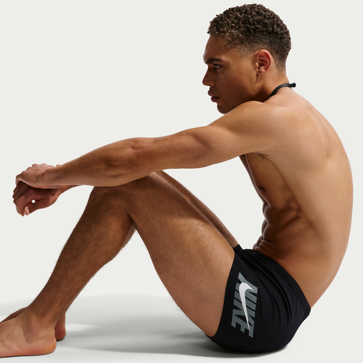 Плавки Leg для мужчин — Nike, цвет: Чёрный / Белый — фото 4