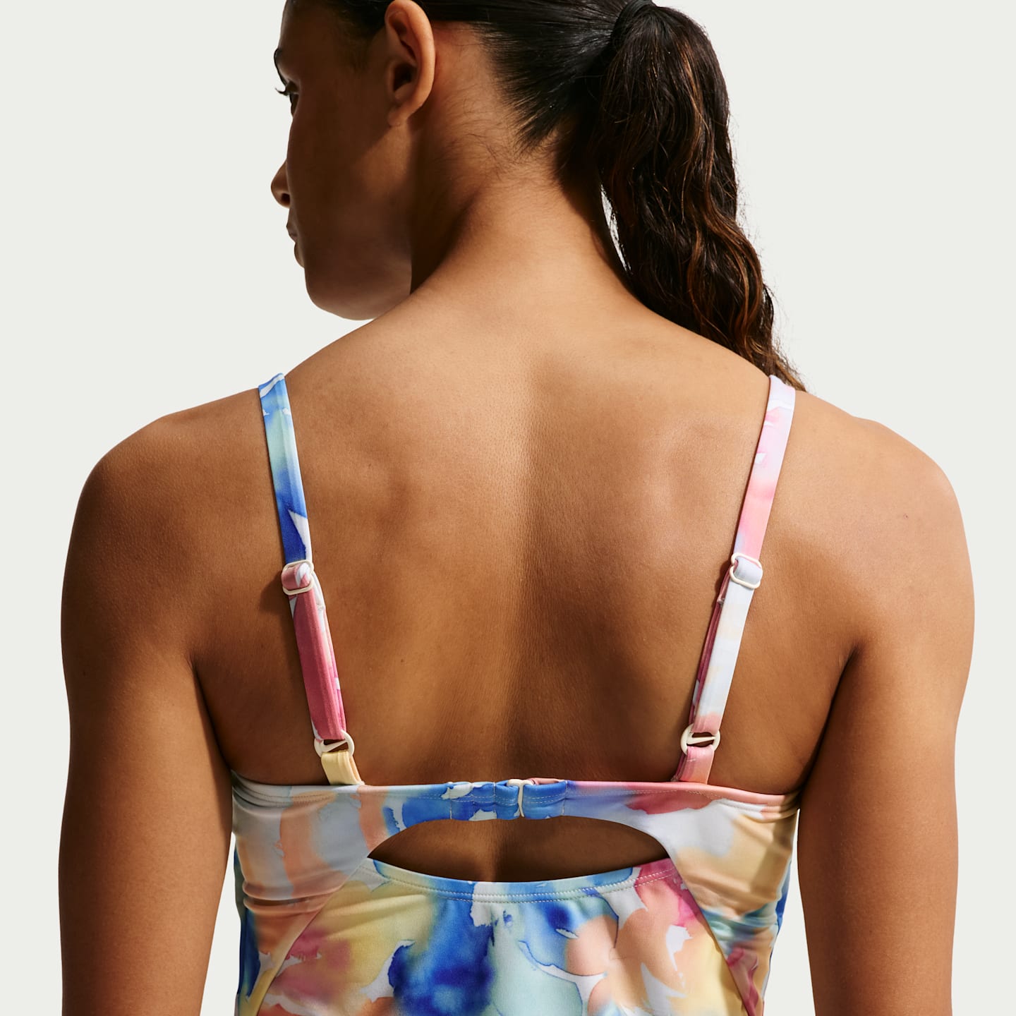 Купальник Tankini, V-образный вырез — Nike, цвет: Розовый сияющий — фото 2
