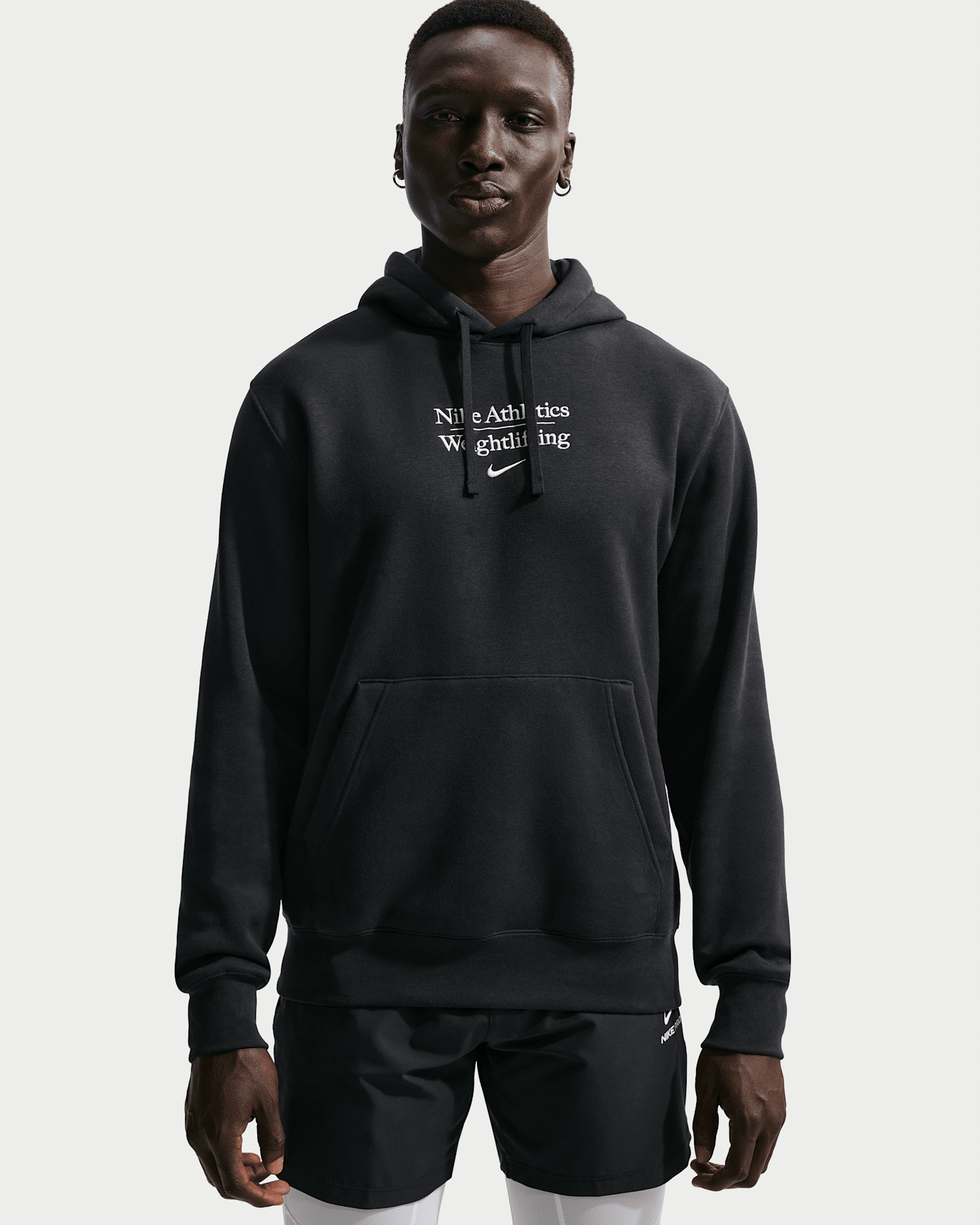 Мужское худи-пуловер Nike для тяжёлой атлетики, цвет: Чёрный — фото 6